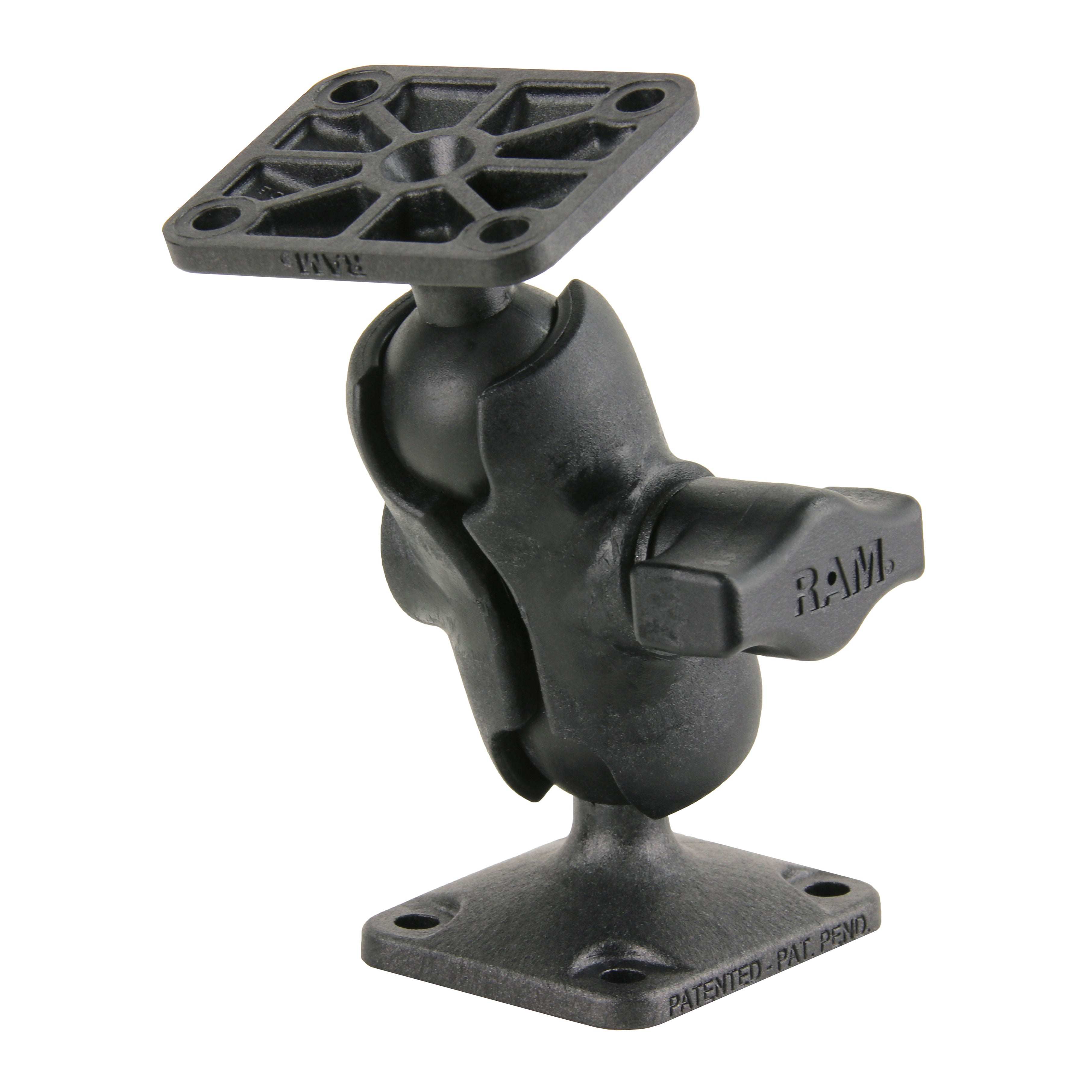 RAM® composiet dubbele kogelhouder met rechthoekige AMPS-platen - kort