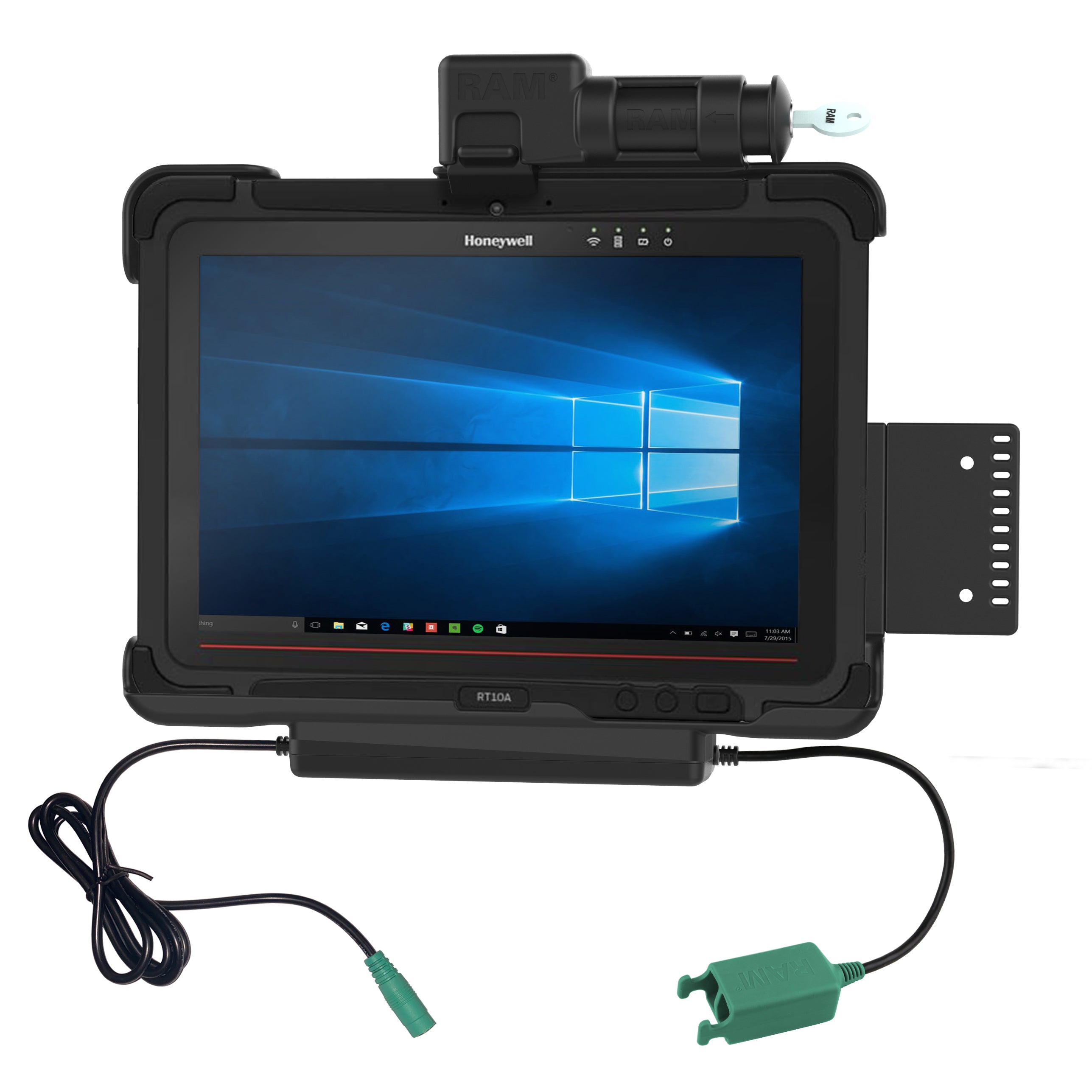 Stacja dokująca RAM® Power + dual USB z zamkiem na klucz dla tabletu Honeywell RT10