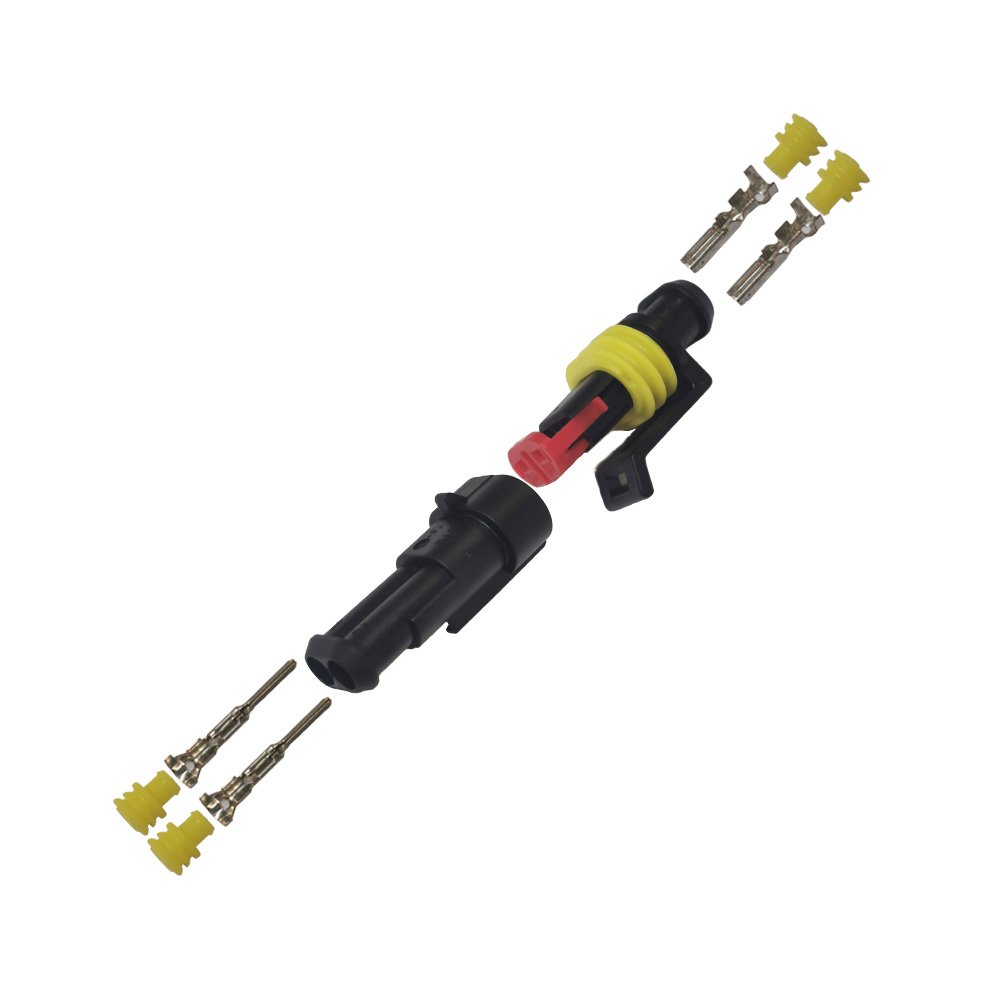 led markeringslicht 130x32 oranje 12/24v + 1.5M kabel + AMP female plug