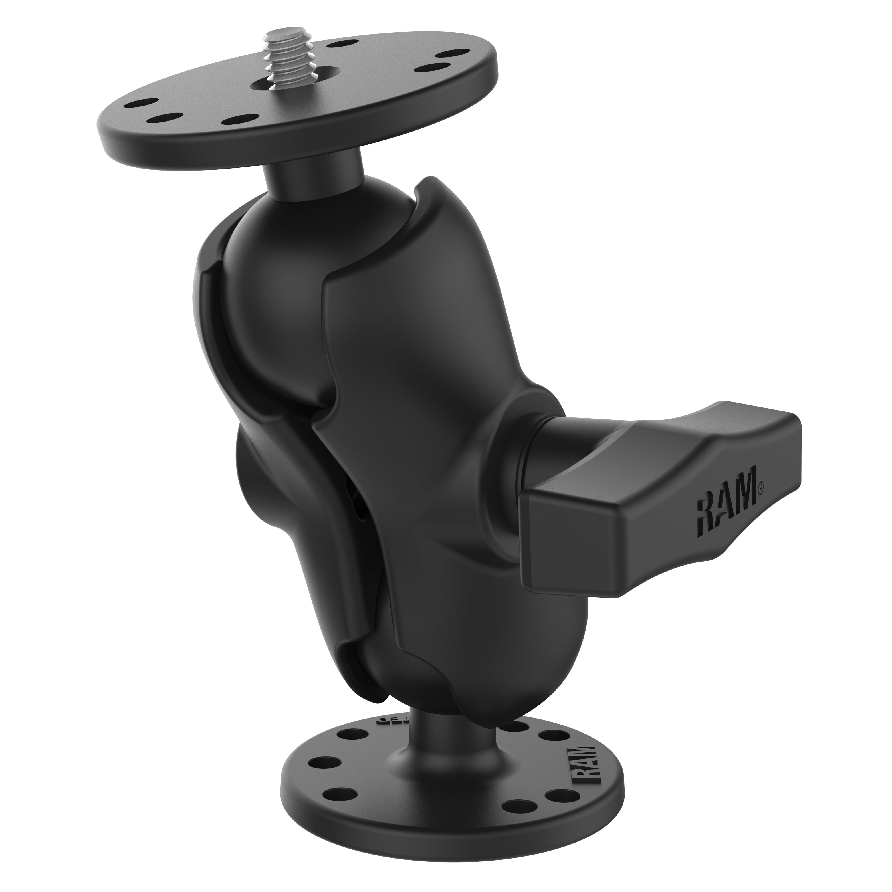 RAM® dubbele kogelhouder met 1/4"-20 buitendraad – C-formaat kort