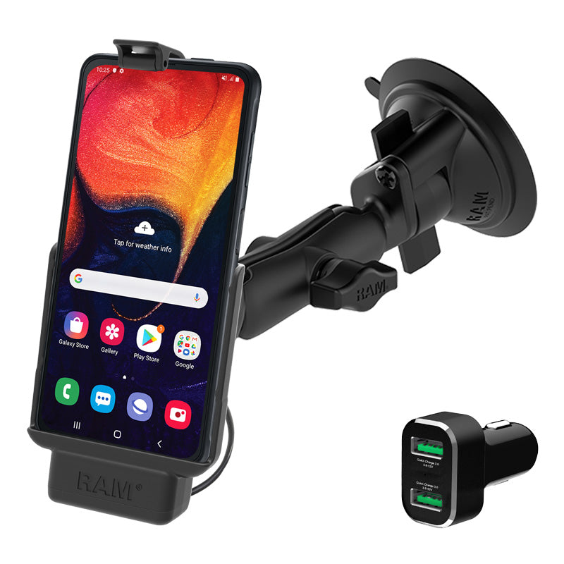 RAM® voeding-zuignaphouder voor Samsung XCover Pro met lader
