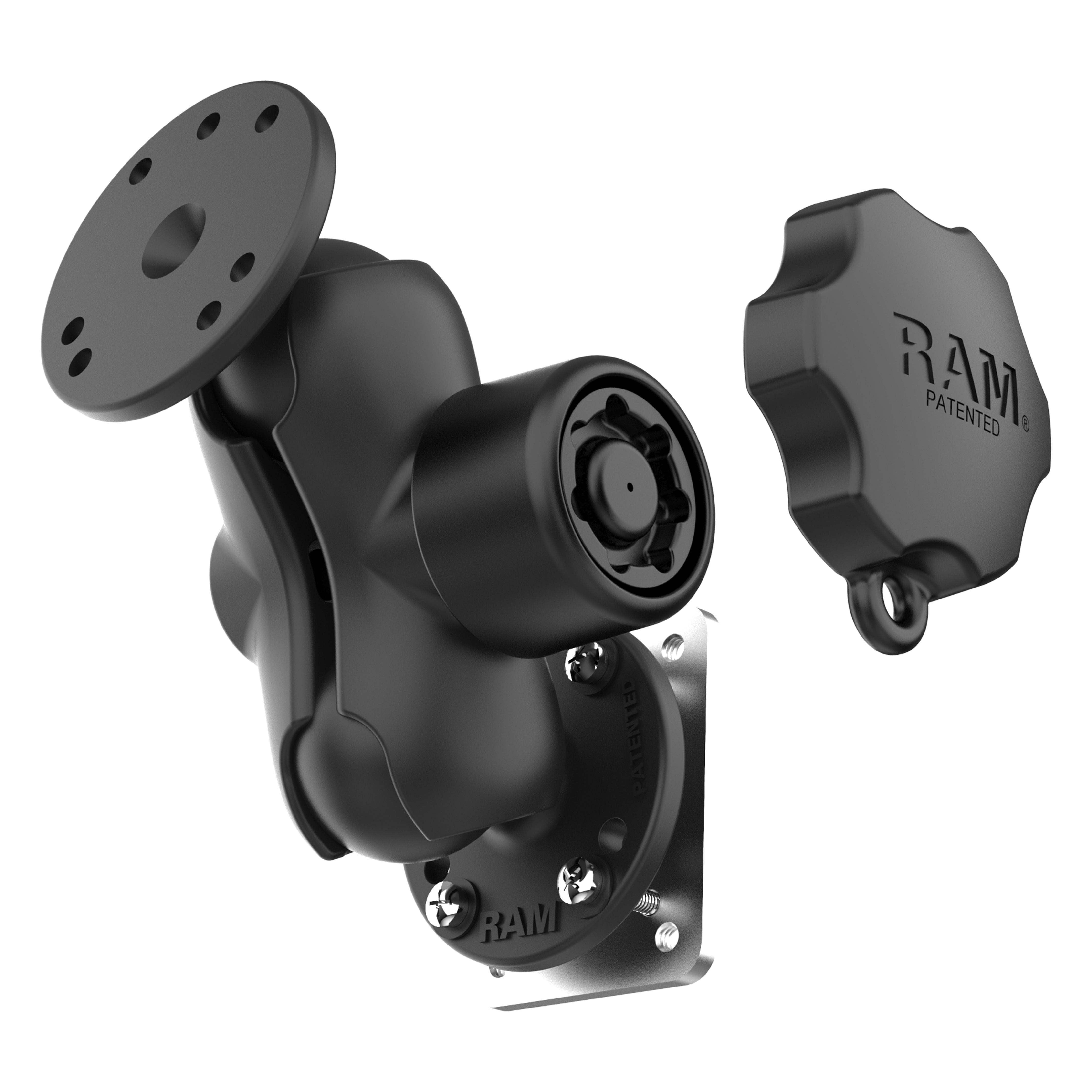 RAM® vergrendelbare drill-down dashboardhouder met montageplaat - C-formaat kort