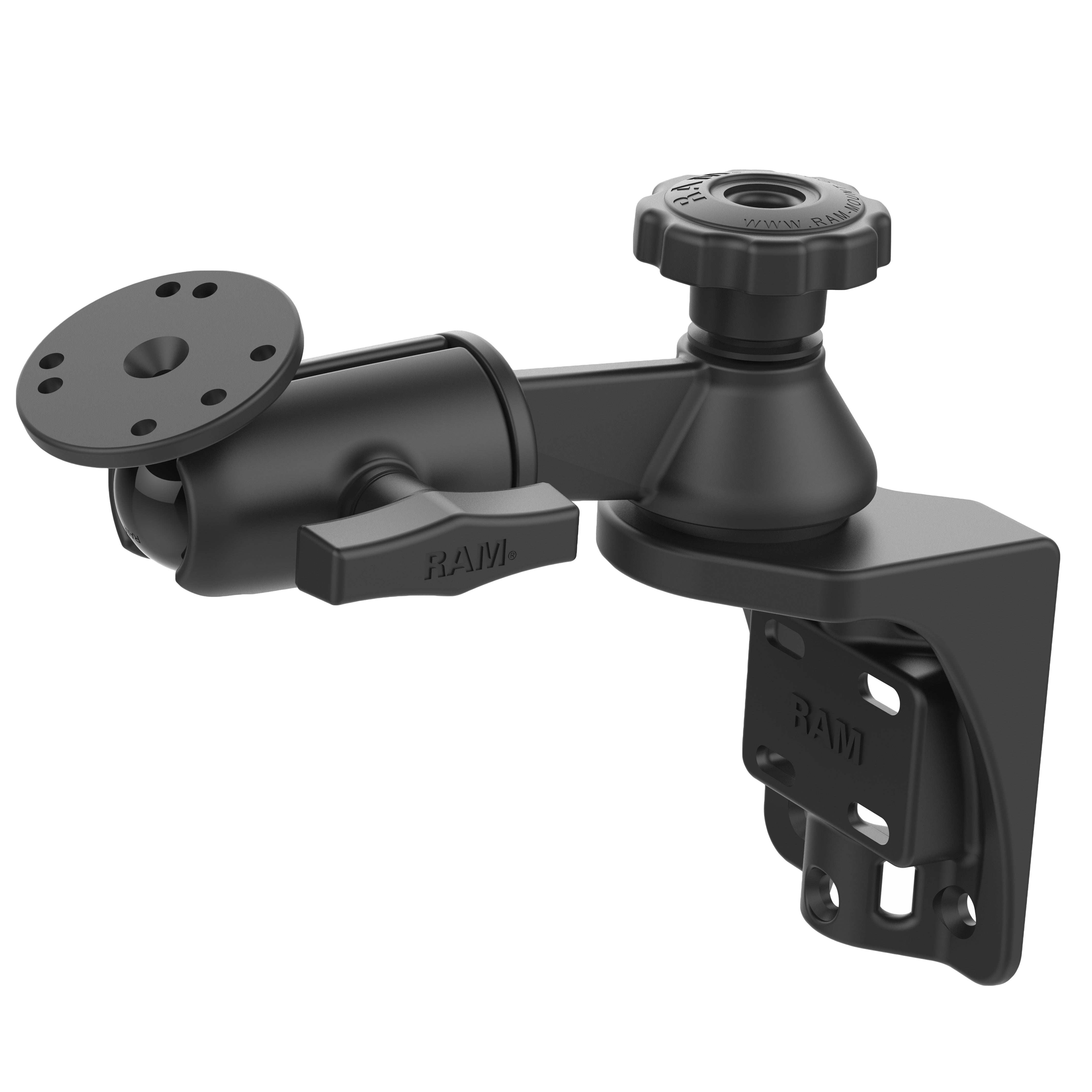 RAM® verticale 6" zwenkarmhouder met marine-elektronica kogeladapter