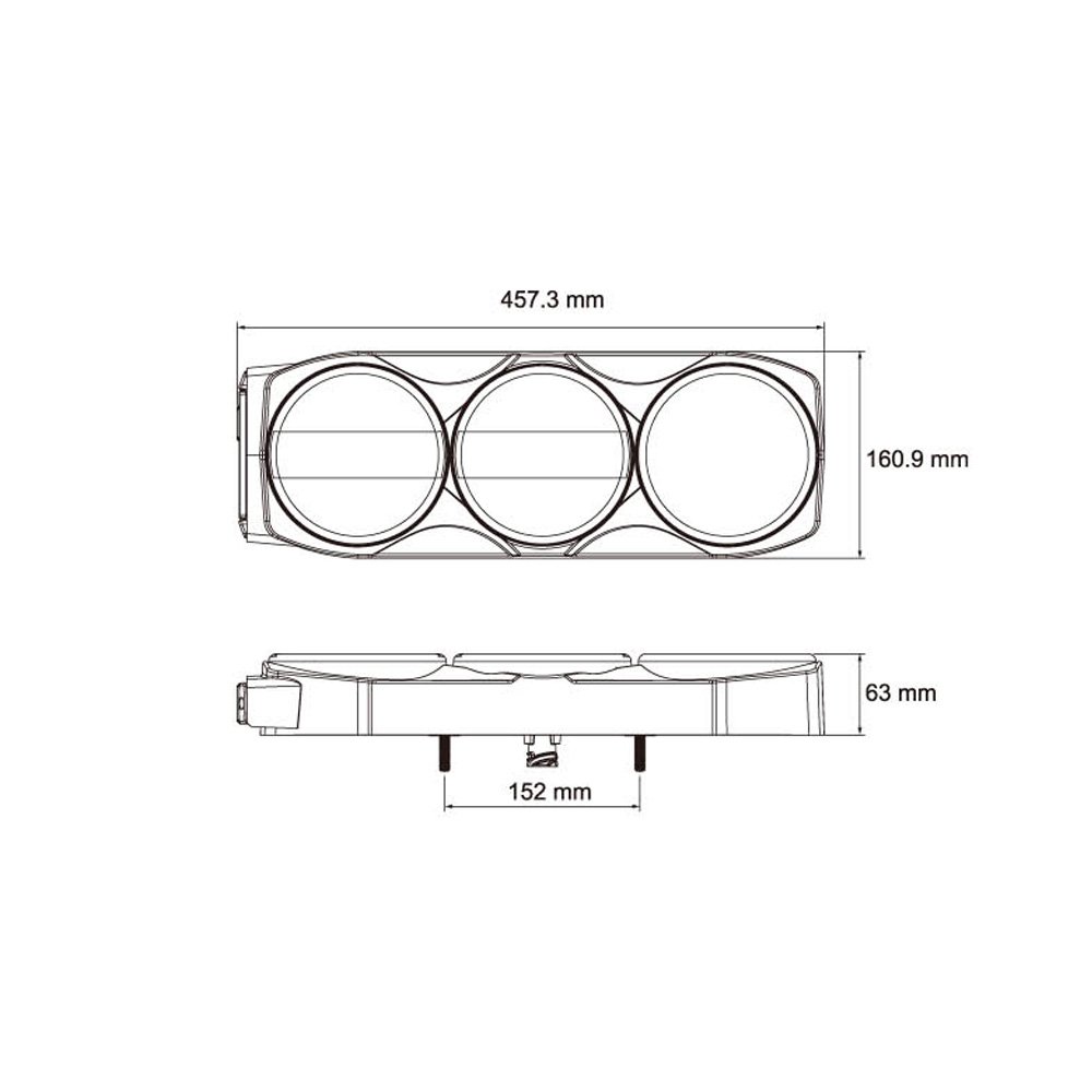 Achterlichtmodule LED 24V 6-functie 1,5m kabel links GloTrac