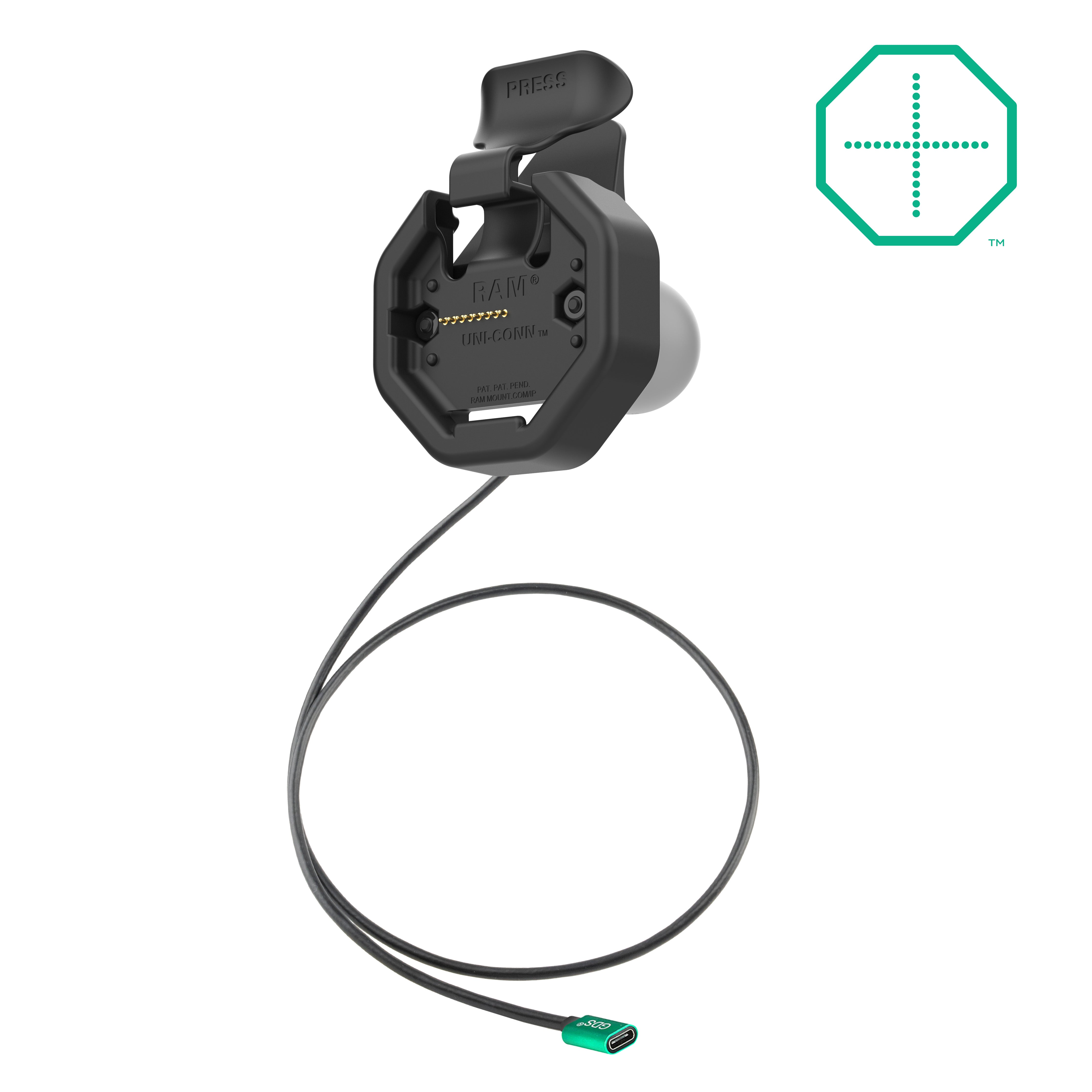 GDS® Uni-Conn™ gevoede snap-in dock met USB-C connector