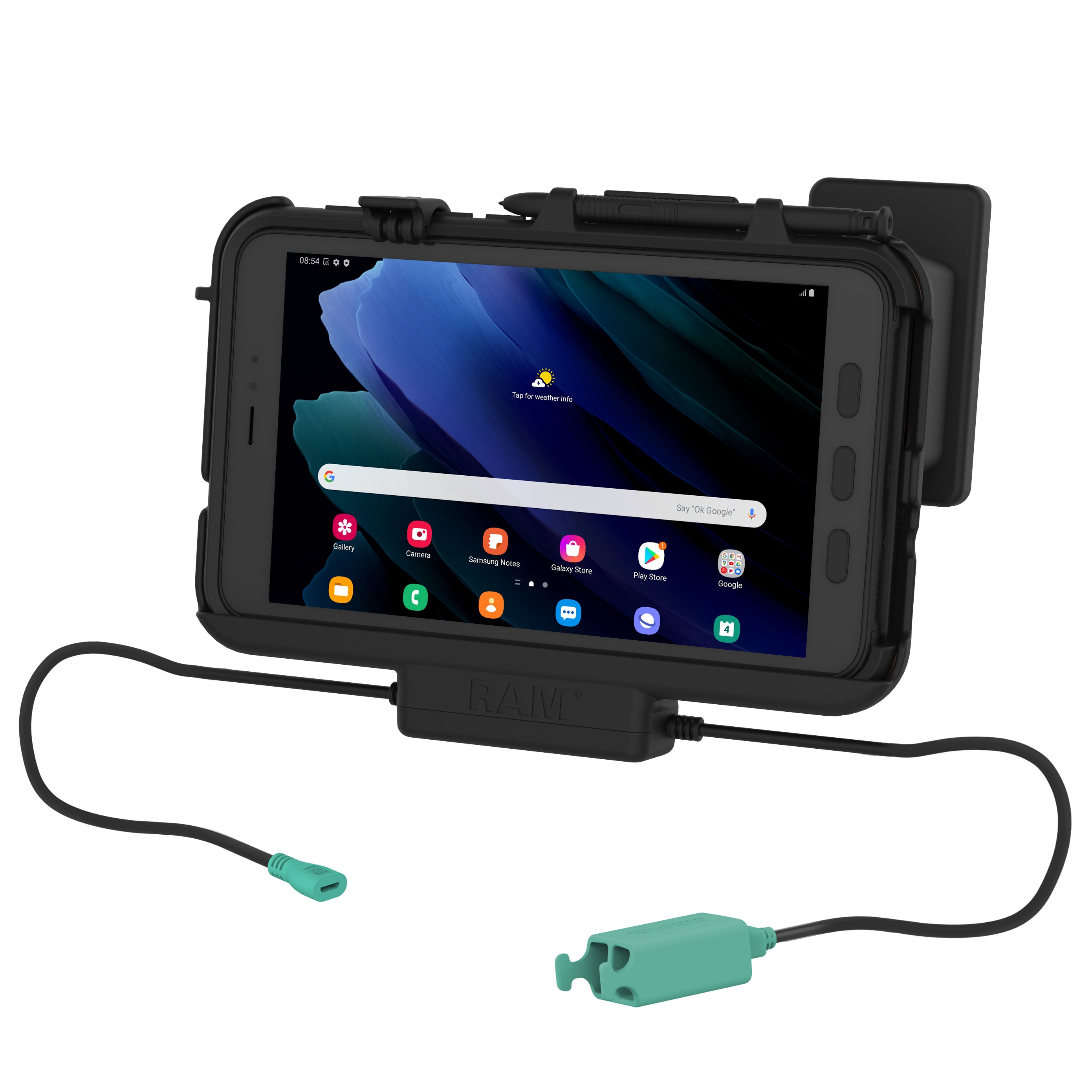 RAM® voedings- + dubbele USB-dock voor Tab Active3 met OtterBox uniVERSE