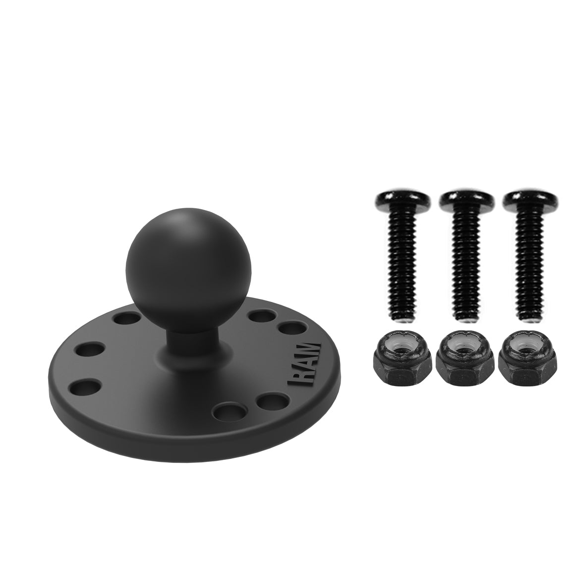 RAM® rund plade med kugle & monteringsmateriale til Garmin Striker + mere