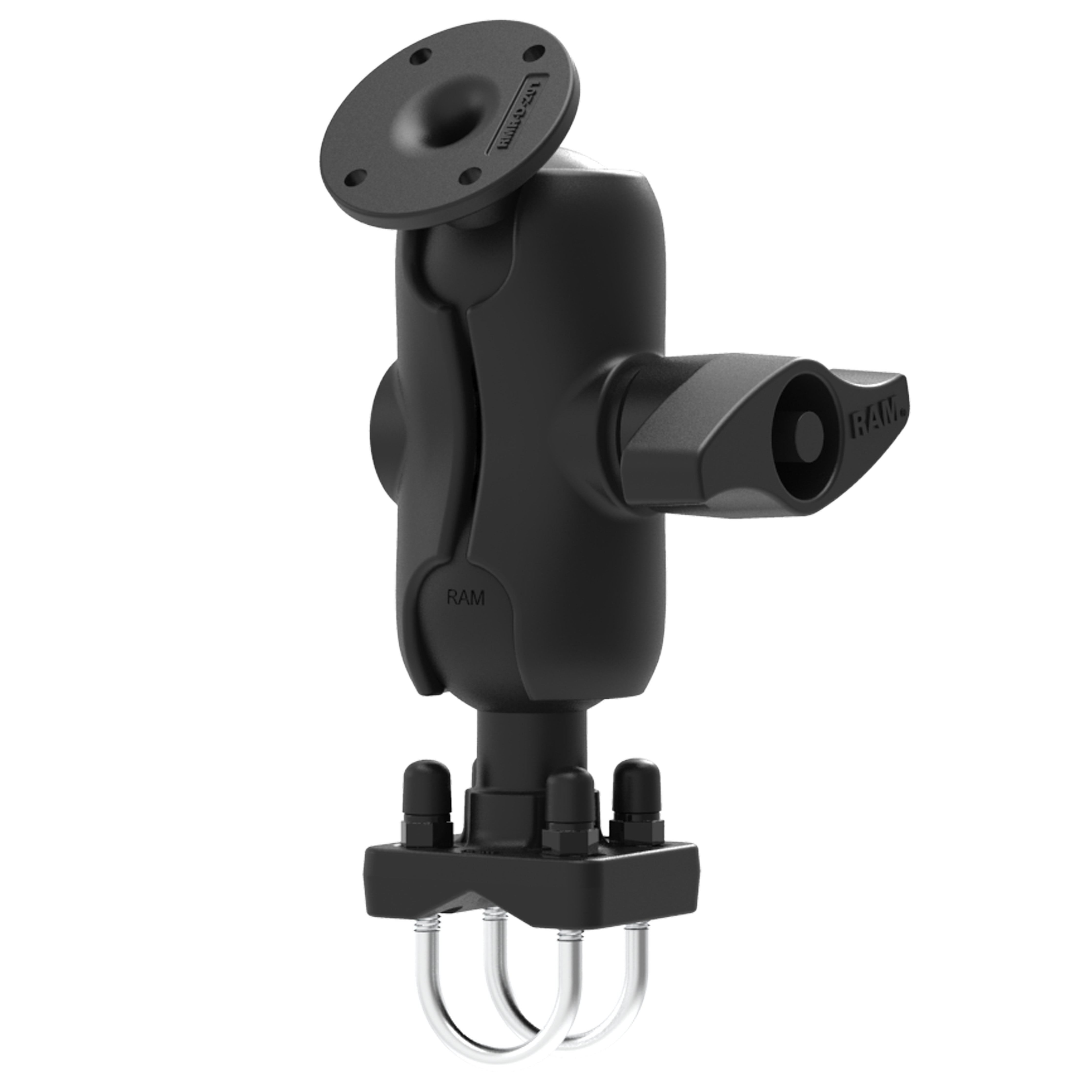 RAM® soporte de raíl con doble perno en U y placa AMPS redonda