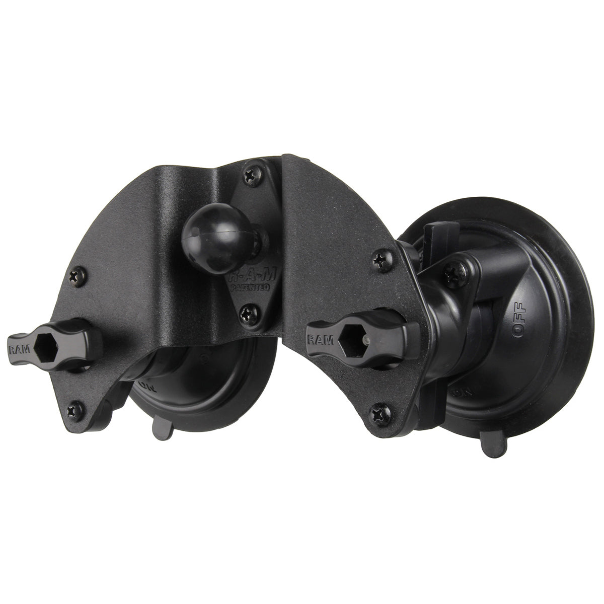 RAM® Twist-Lock™ dual swivel suction cup base with ball