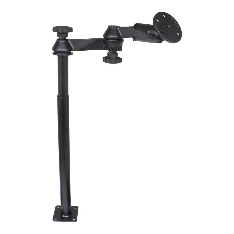RAM® Tele-Pole™ con columnas de 12" y 18", brazos giratorios y placa redonda grande