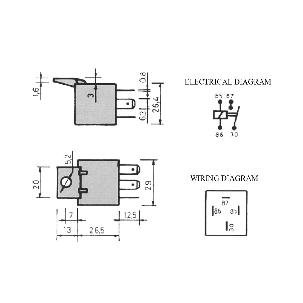 Relais 30A 12V 4 broches