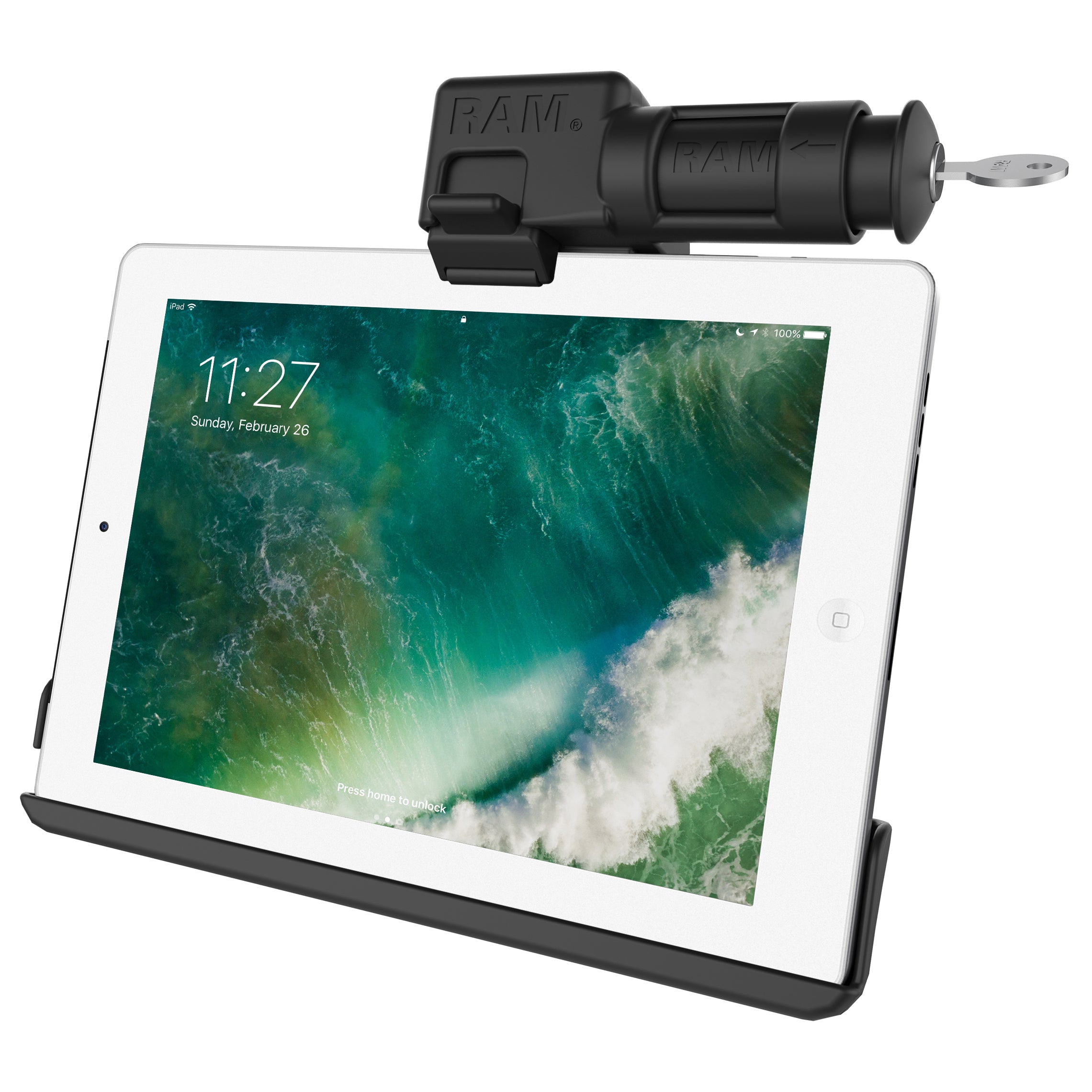 Soporte RAM® EZ-Roll'r™ con cerradura de llave para iPad 6th Gen, Air 2 + More
