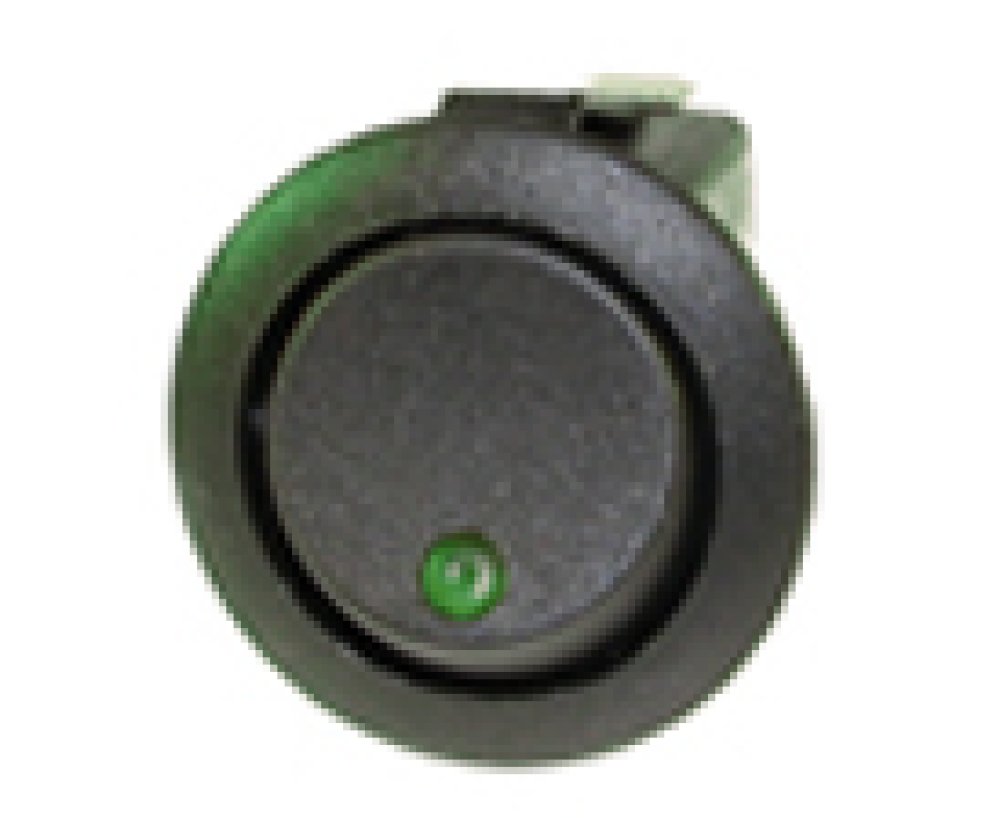 Schakelaar LED mini rond groen 16A 12V