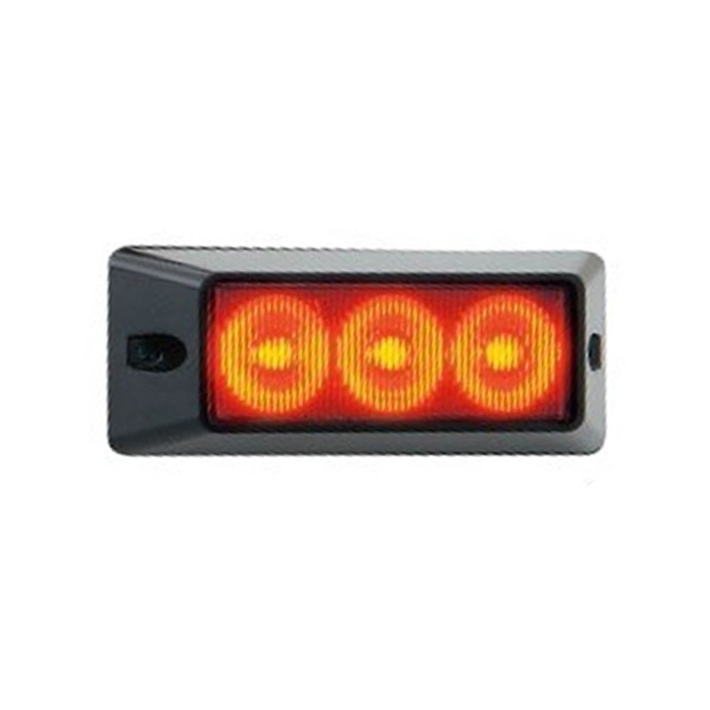 Stroboscooplamp LED 9-32V rood zwarte bezel