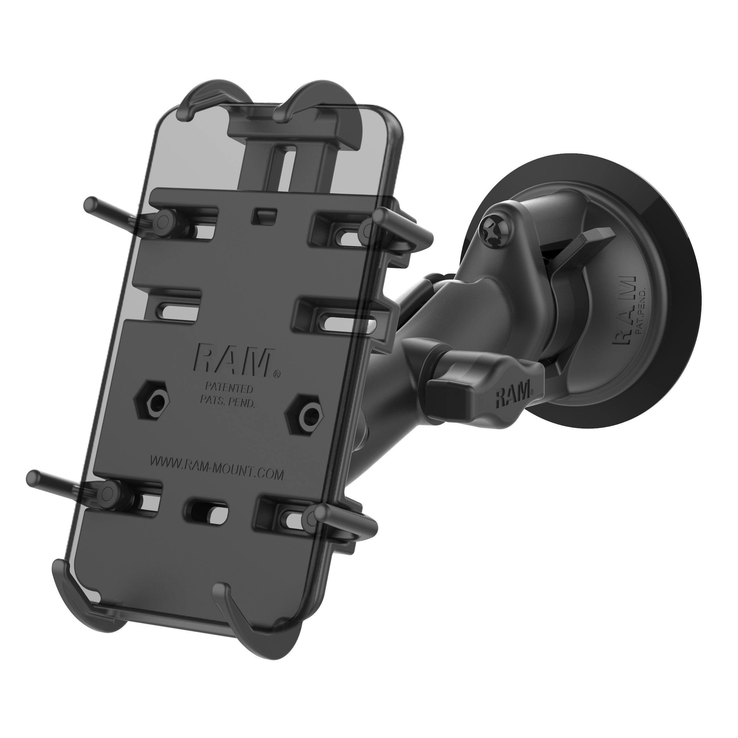 RAM® Twist-Lock™ composiet zuignaphouder met RAM® Quick-Grip™ houder