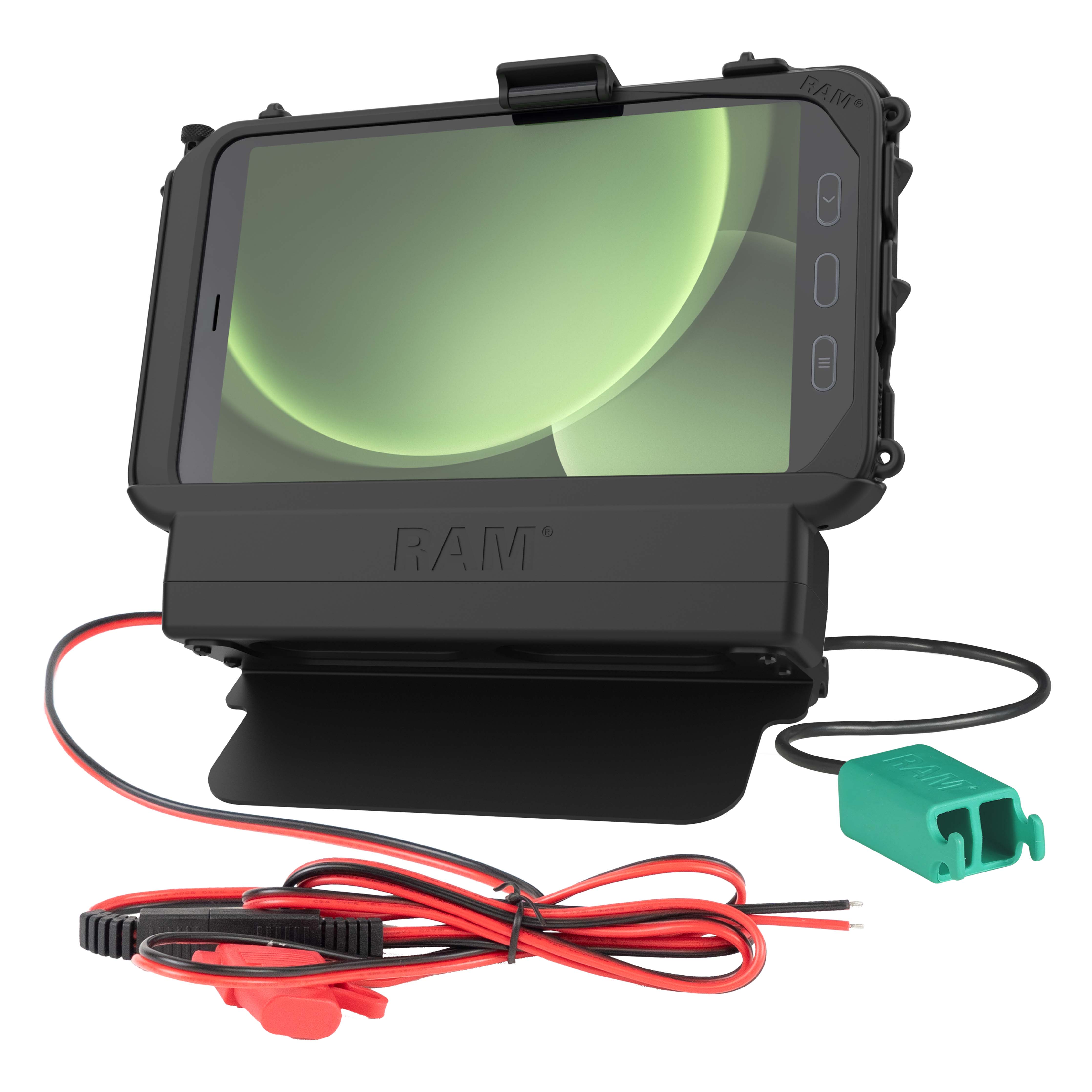 RAM® voedings- + dubbele USB-dock voor Tab Active5 & 3 met luidsprekerbox