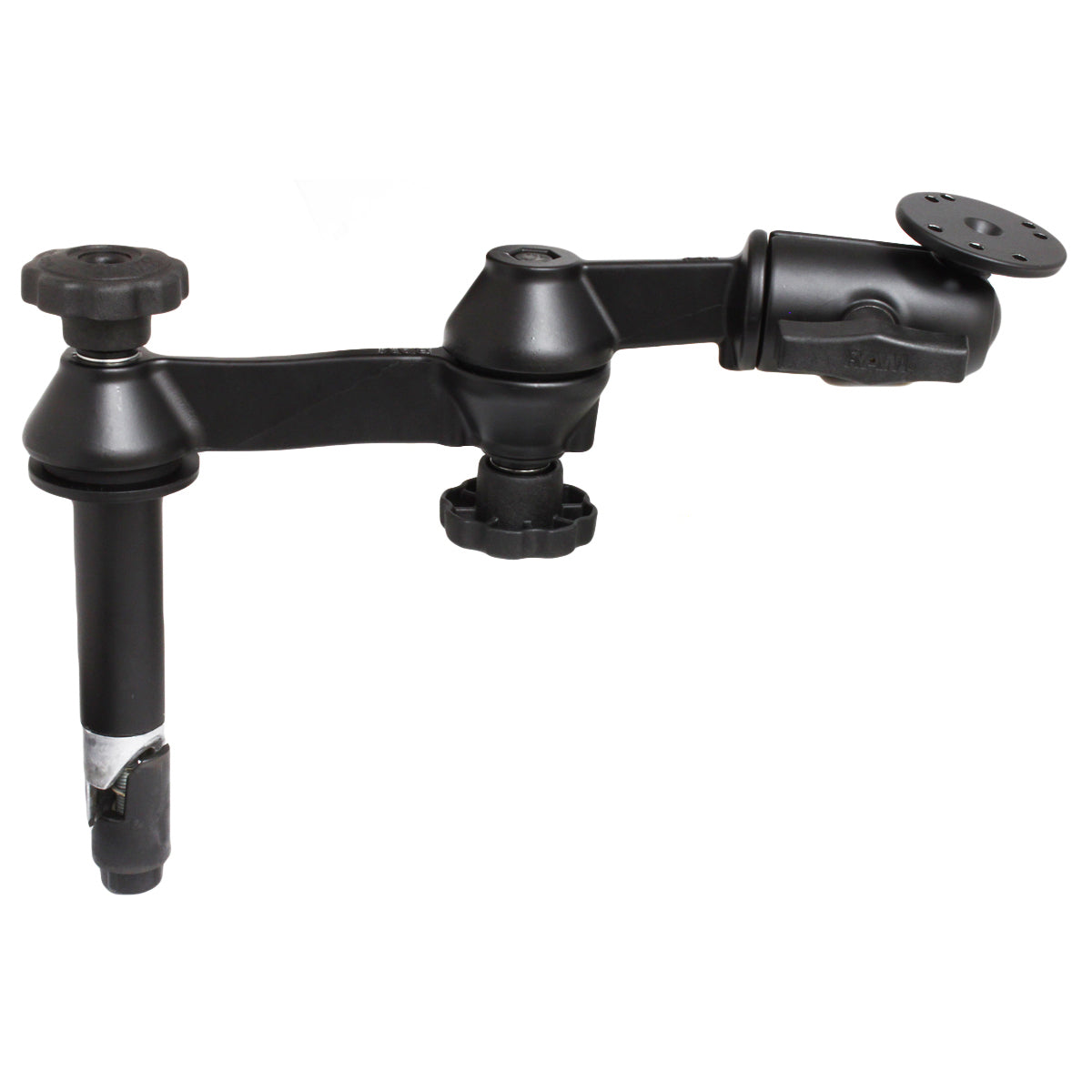 RAM® 4" bovenpaal met dubbele zwenkarmen & ronde plaat