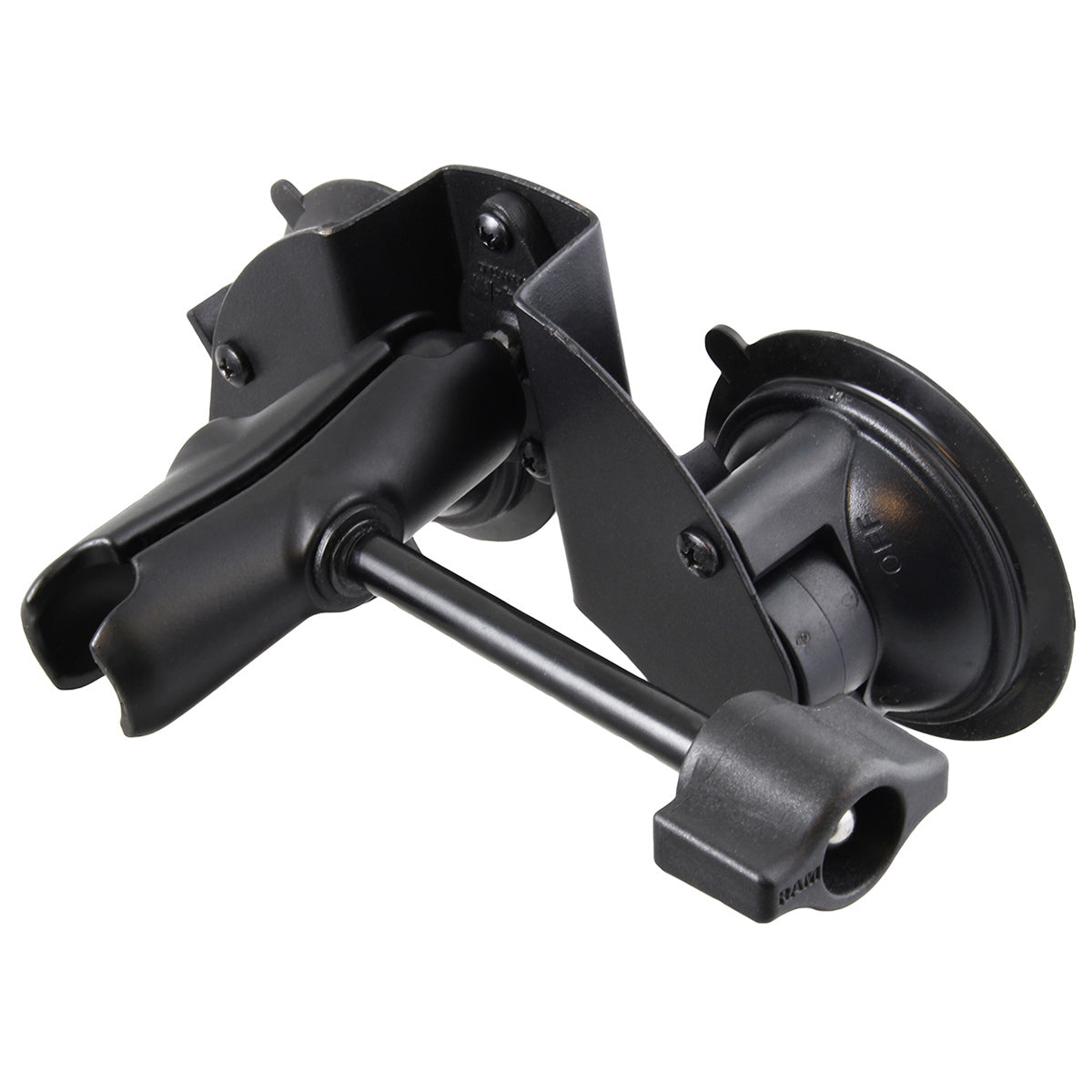 RAM® Twist-Lock™ dual suction cup base with socket arm & retention knob