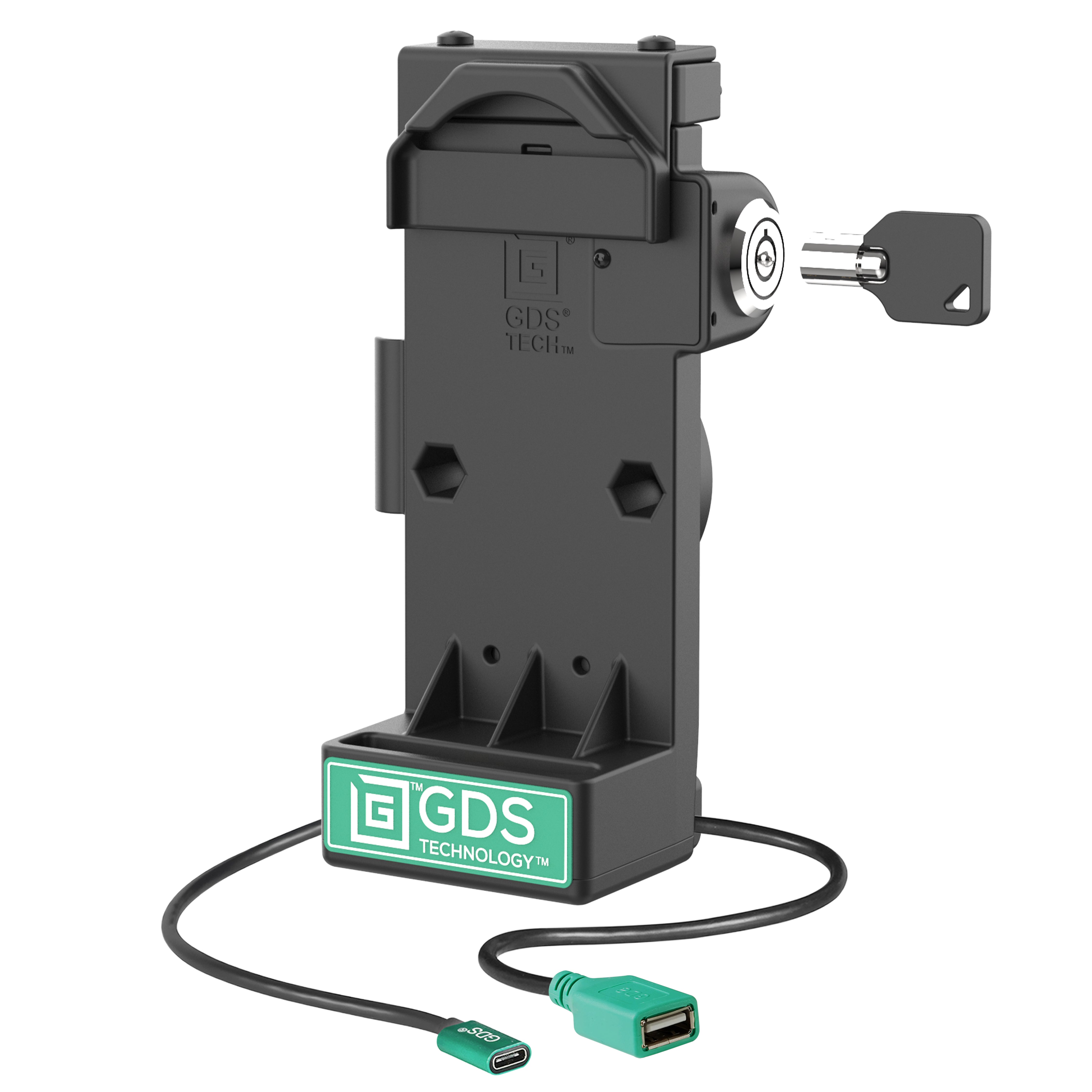 GDS® Uni-Conn™ vergrendelbare veerbelaste Power + Single USB-A dock
