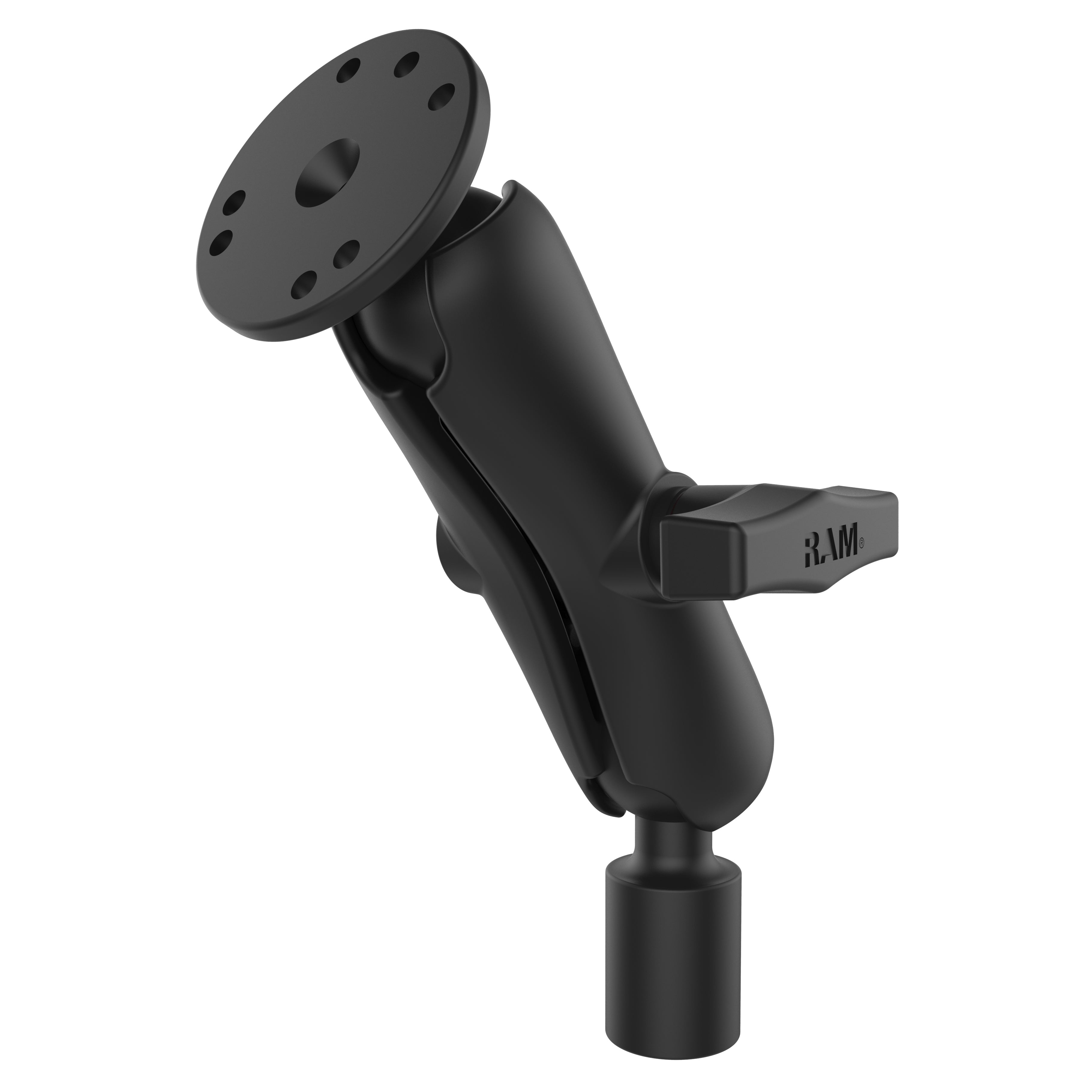 RAM® universele dubbele kogelhouder met ronde plaat en 1/2" NPT-draad