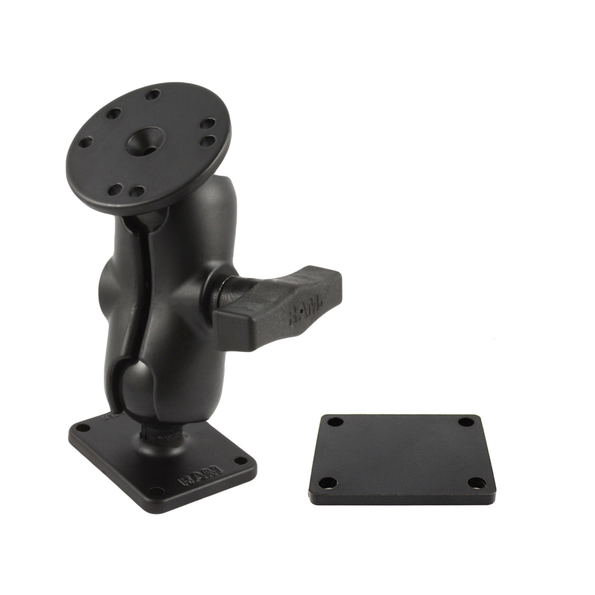 RAM® dubbele kogelhouder – aluminium montageplaat kort