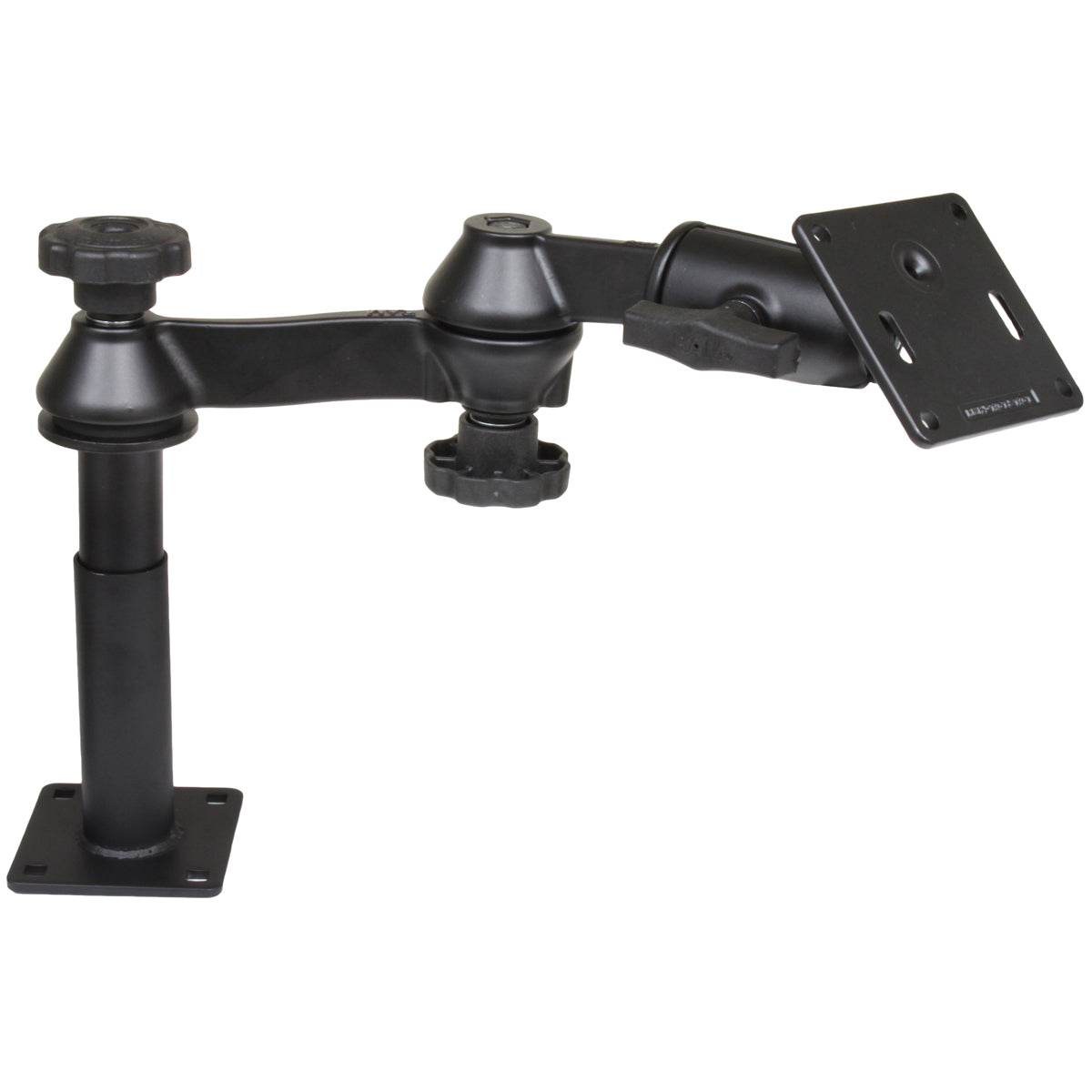 RAM® Tele-Pole™ met 4" & 5" palen, zwenkarmen & 75x75mm VESA-plaat