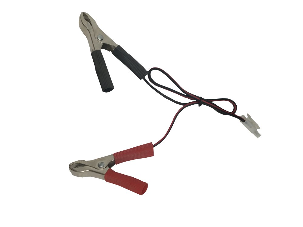 Kabel met rode en zwarte tangen voor DHC druppelladers
