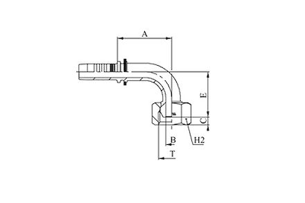 Fluiconnecto No-skive slangpilaar - 90° gebogen koppeling JIC 10913-04-04