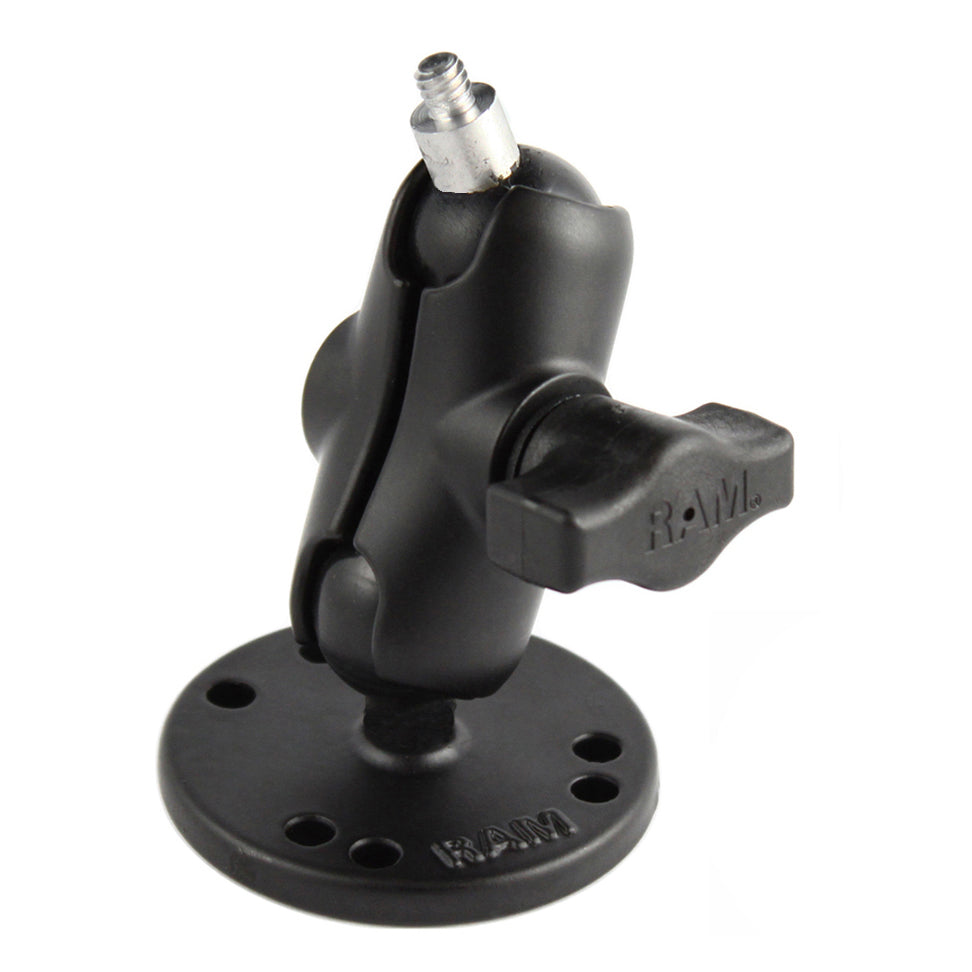 RAM® boorbare dubbele-kogelhouder met 1/4"-20 draadpen - B-formaat kort