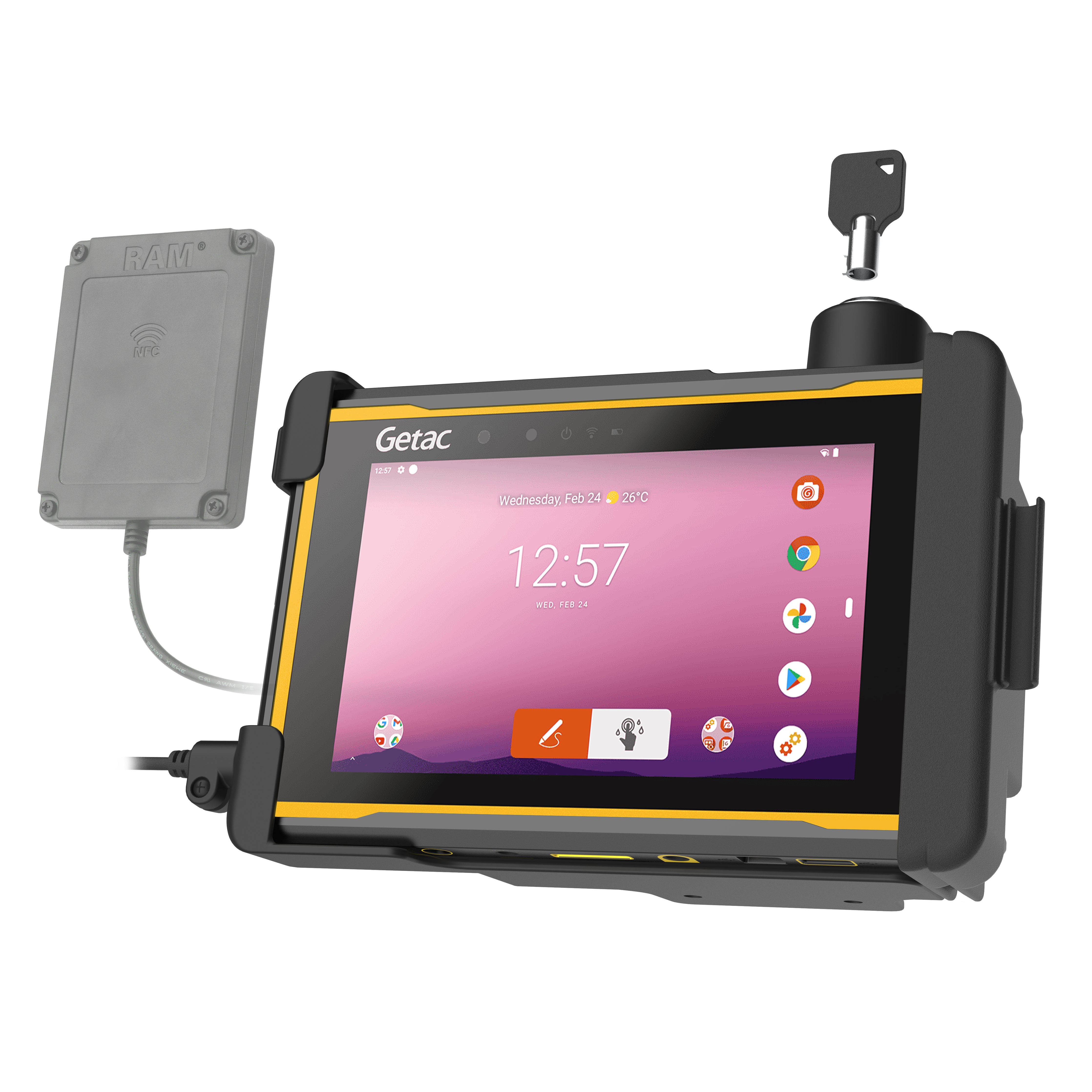 Support verrouillable RAM® Form-Fit pour Getac ZX70 - compatible extension NFC