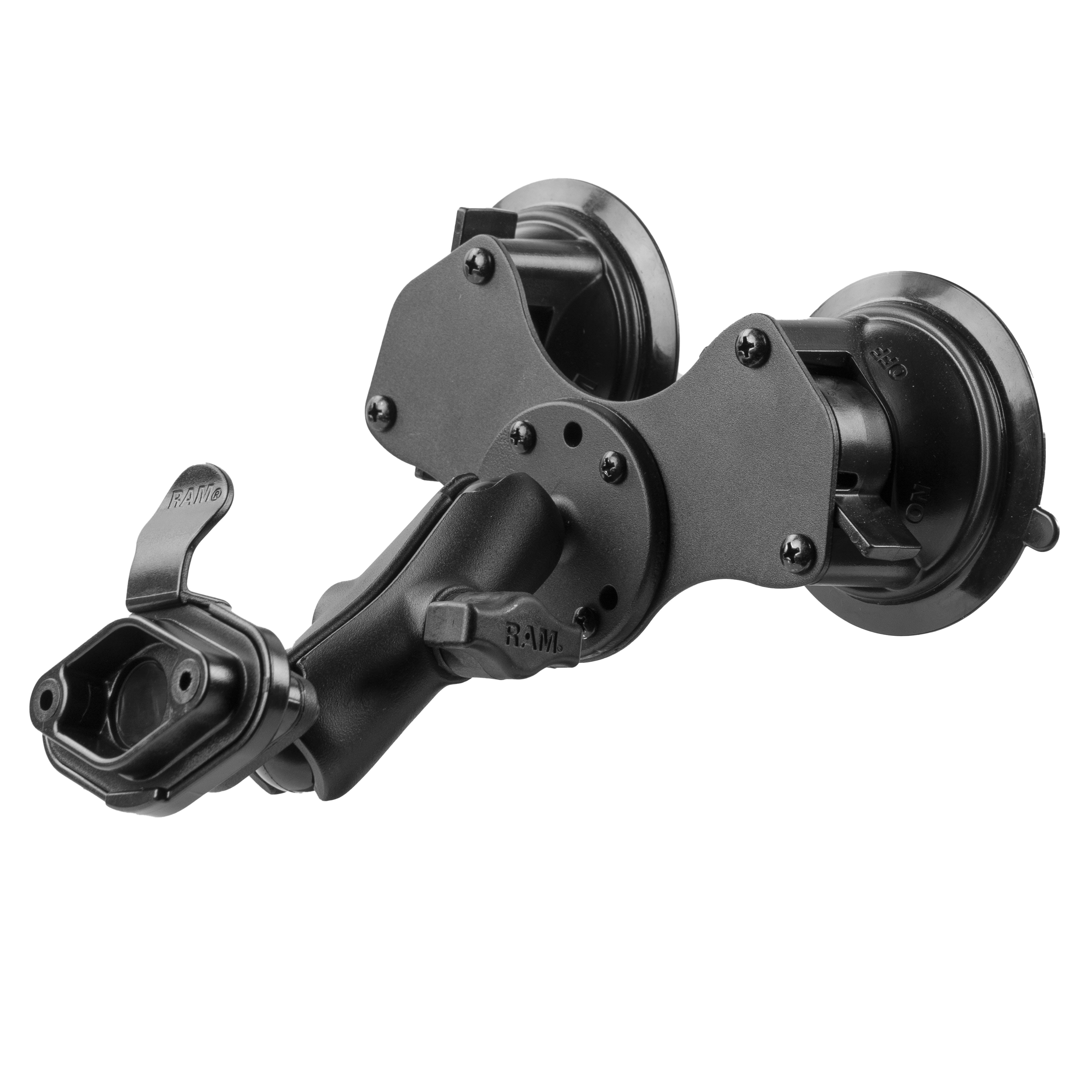 RAM® Twist-Lock™ dubbele zuignaphouder met snelontkoppelingsadapter