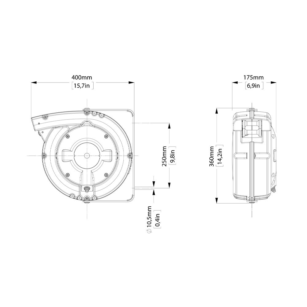 Kabeltromle 4x4mm² 8+2m
