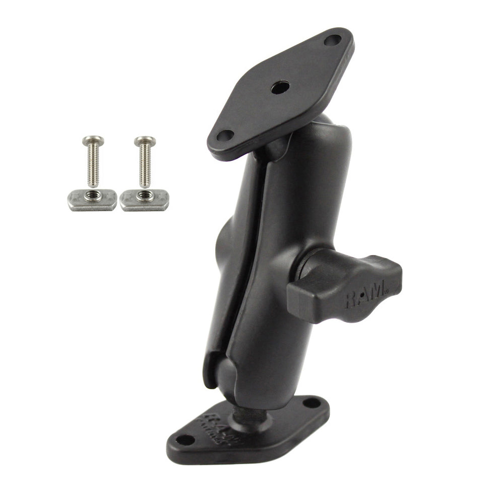 RAM® dobbelt kuglebeslag med flad-panel monteringshardware - 3/8" skruer
