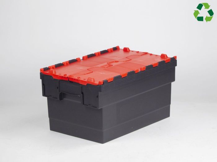 Distributionskasse E-line Distribox, kassedele sort, lågdele røde 55 liter