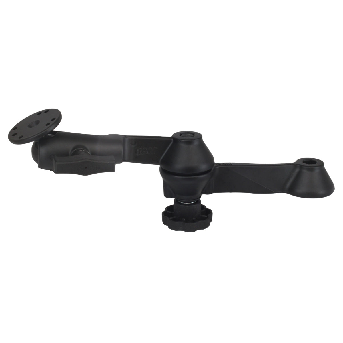 RAM® 12" lange dubbele zwenkarm met ronde plaat
