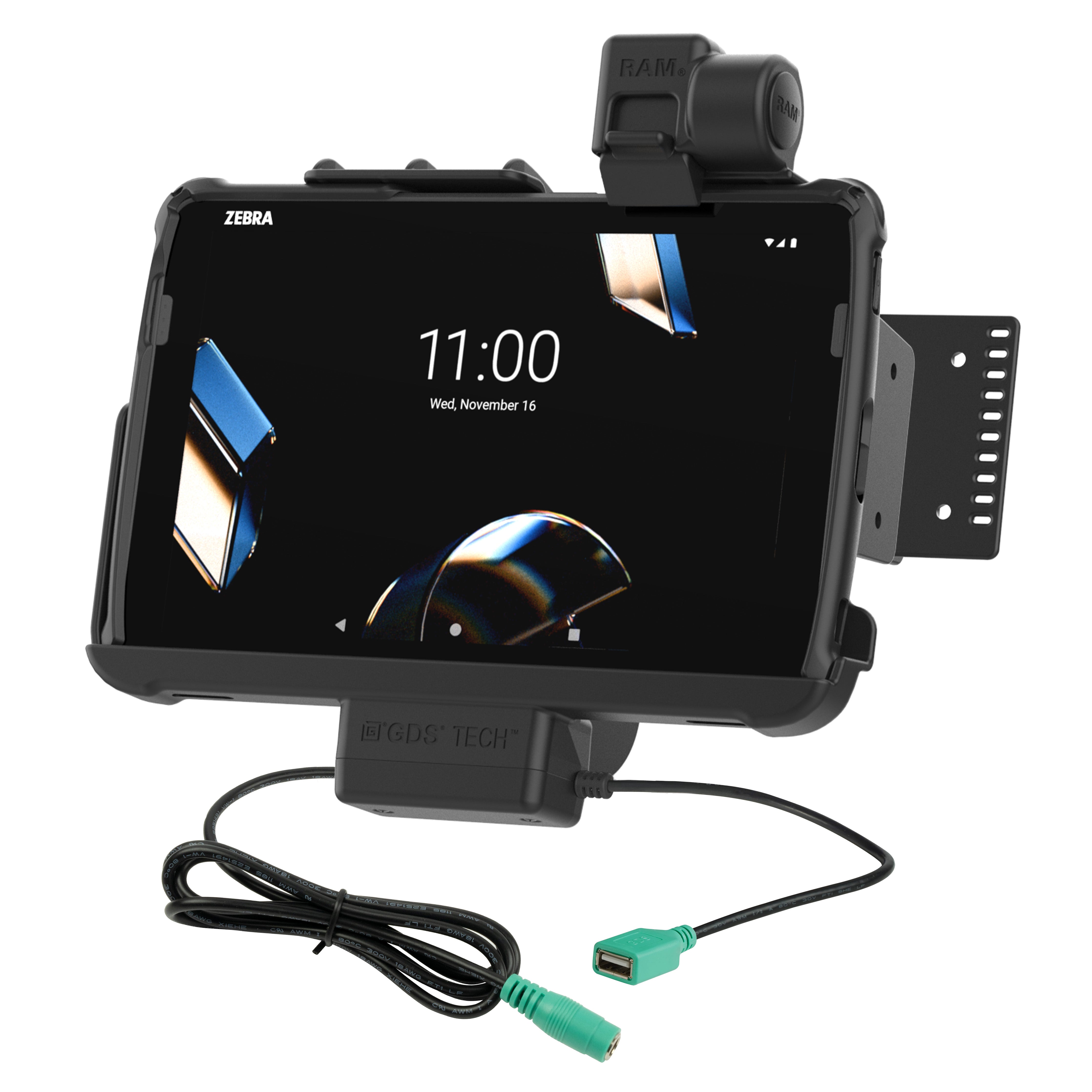 RAM® Tough-Dock™ strøm + data med lås til Zebra ET4x 10"