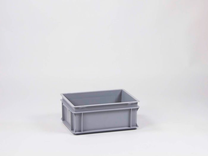 Euronorm stacking box, Normbox, 400x300x170 mm, 15 litre grey virgin plastic