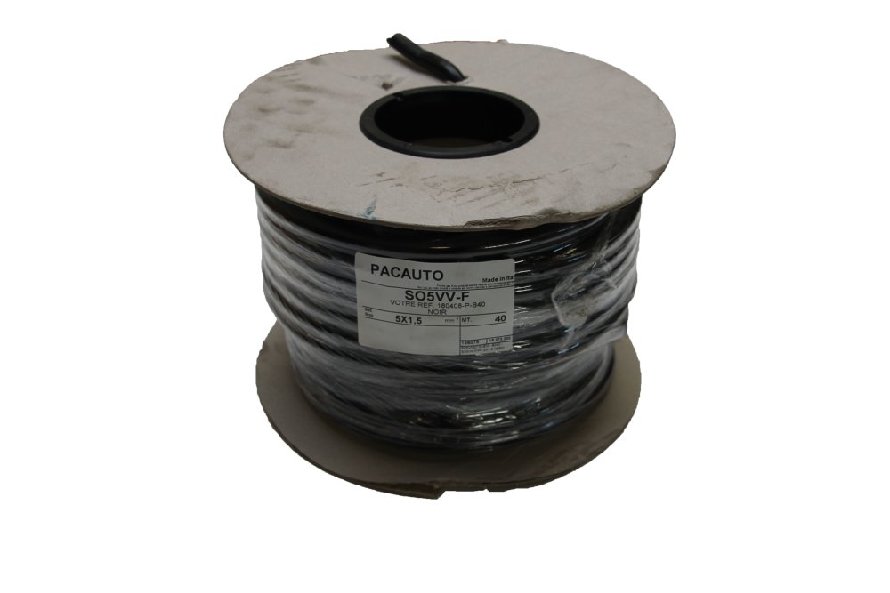 Câble 5x1,5mm² 40m bobine en carton
