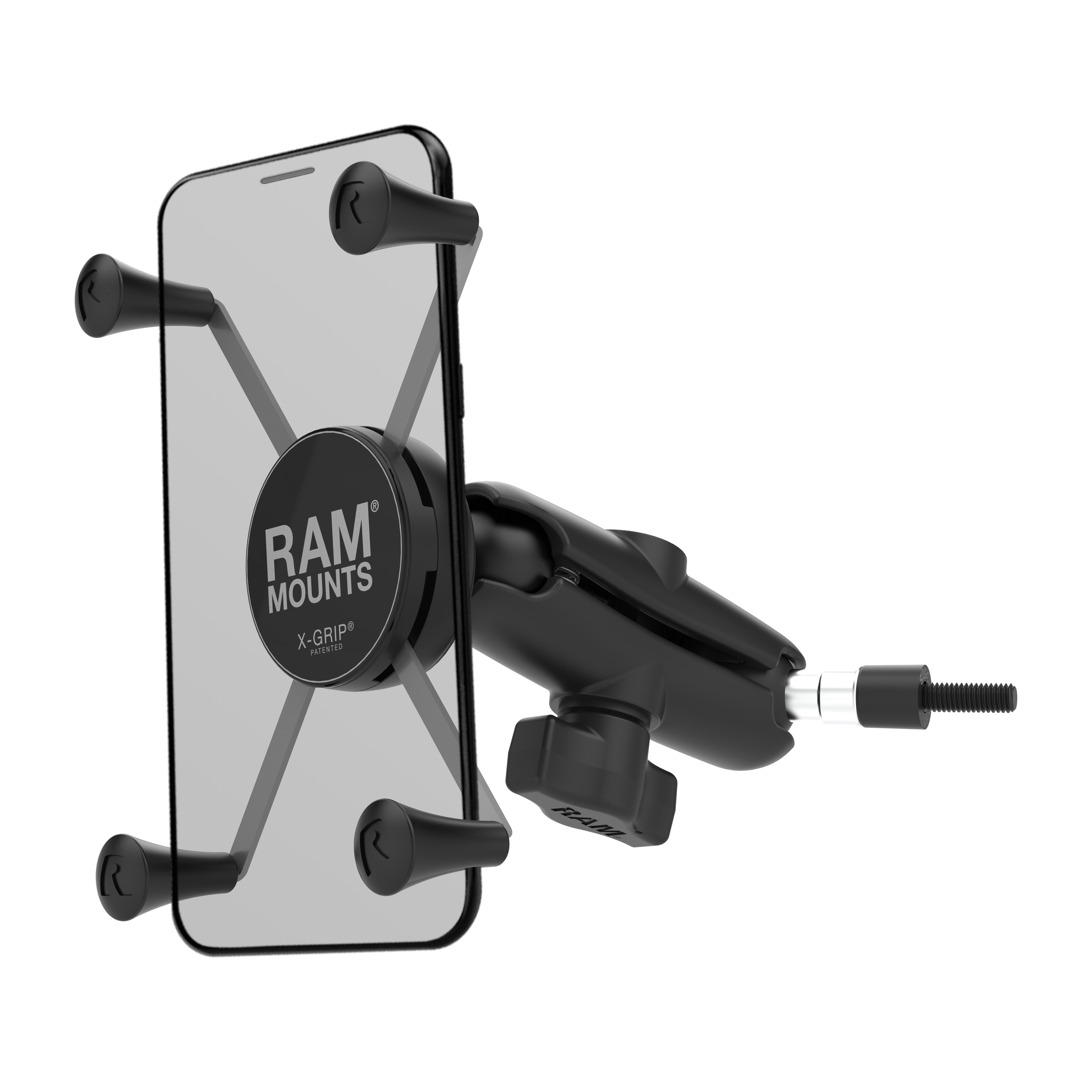 RAM® X-Grip® houder voor grote telefoons met handgreep & A-stijl M6 boutbasis