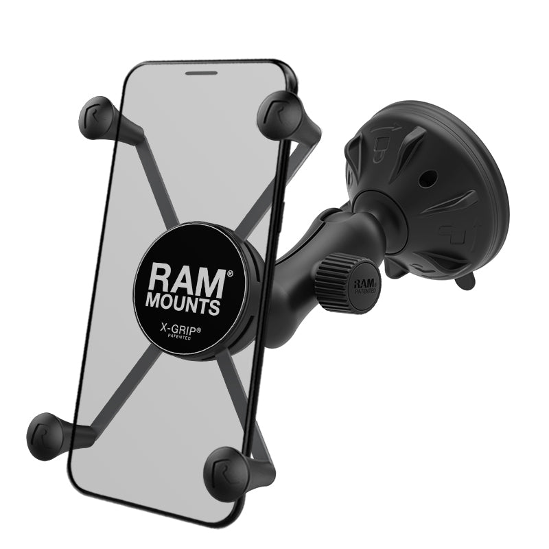 RAM® X-Grip® houder voor grote telefoons met low-profile zuignapbasis