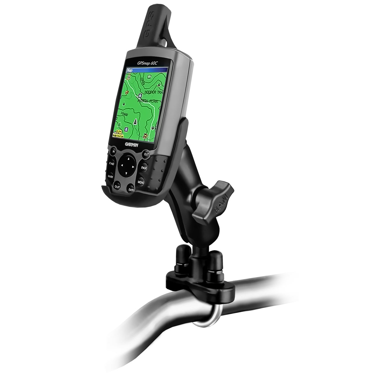RAM® stuur-U-bouthouder voor Garmin Astro 220, GPS 60, GPSMAP en meer