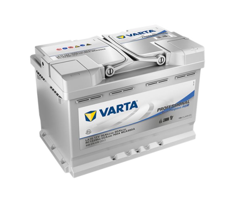 VARTA Battery Dual Purpose LA70 - 12 V / 70 AH - 840 070 076