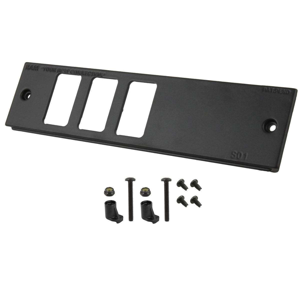 RAM® Tough-Box™ 2" faceplate with three switch ports