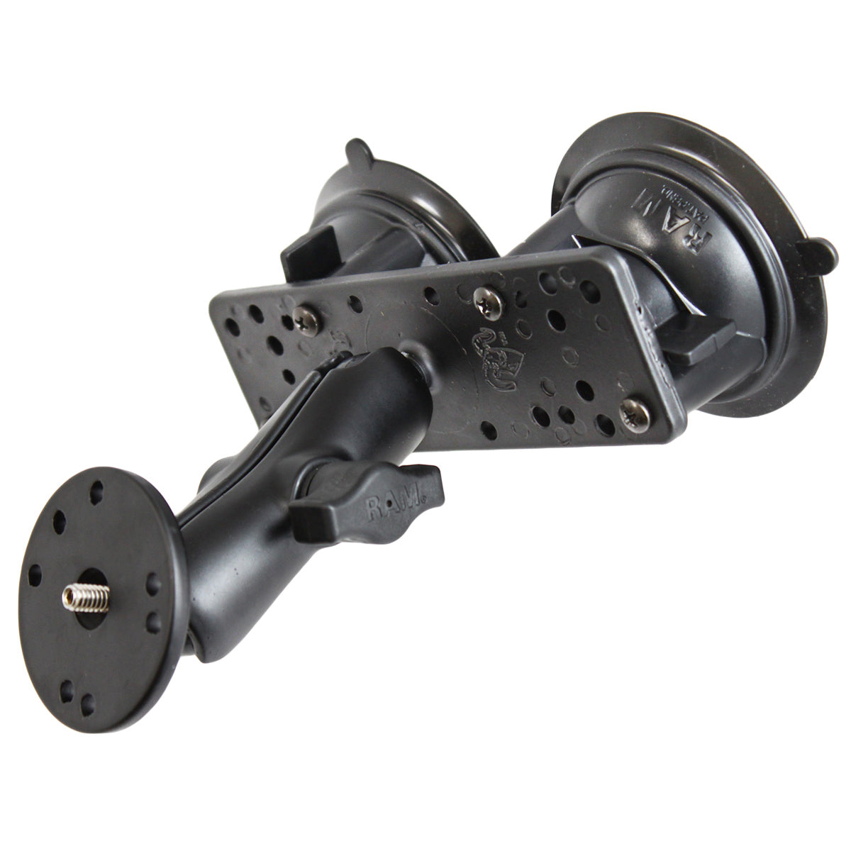 RAM® Twist-Lock™ dubbele-zuignaphouder met 1/4"-20 buitendraadadapter