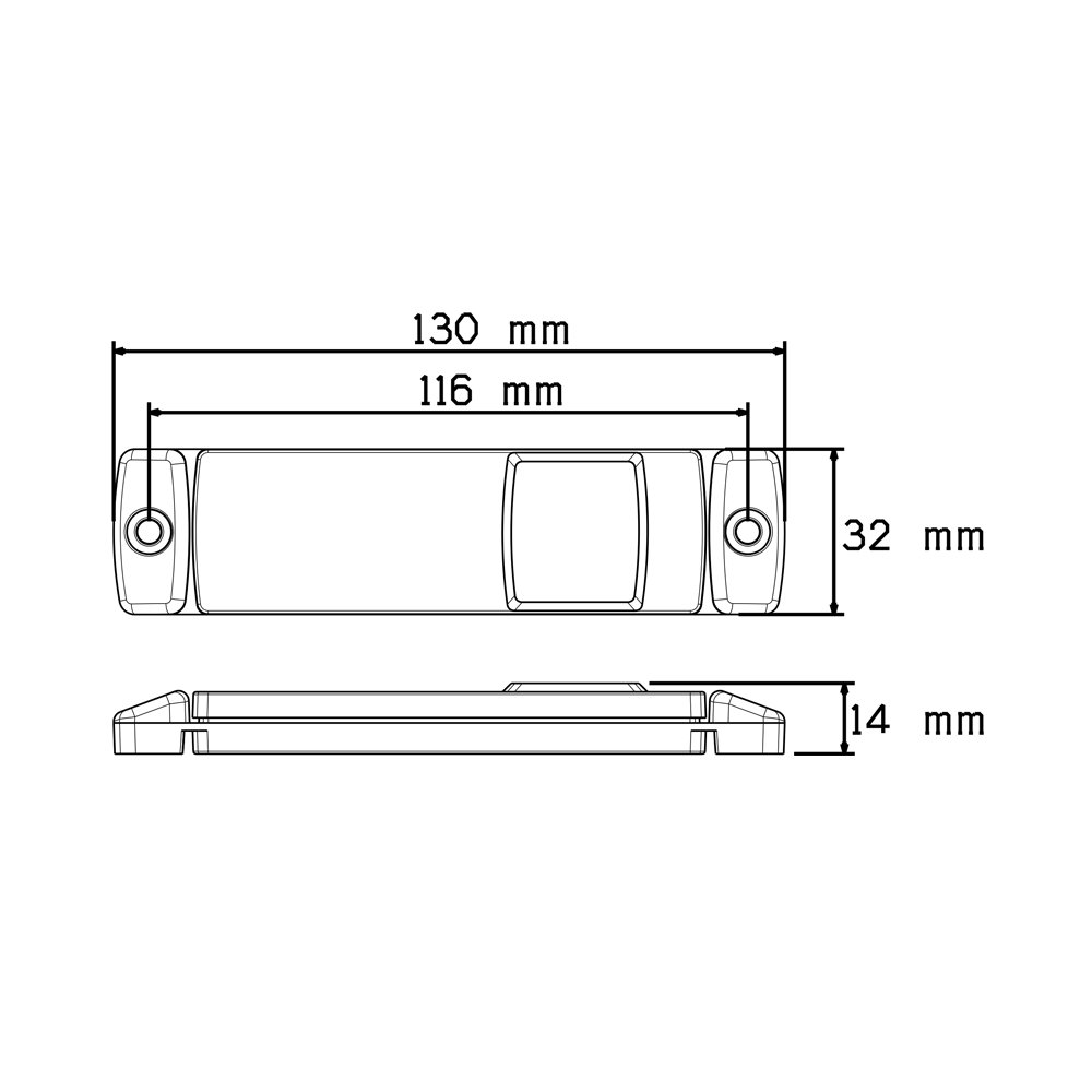 Zijmarkering LED 24V 50cm kabel
