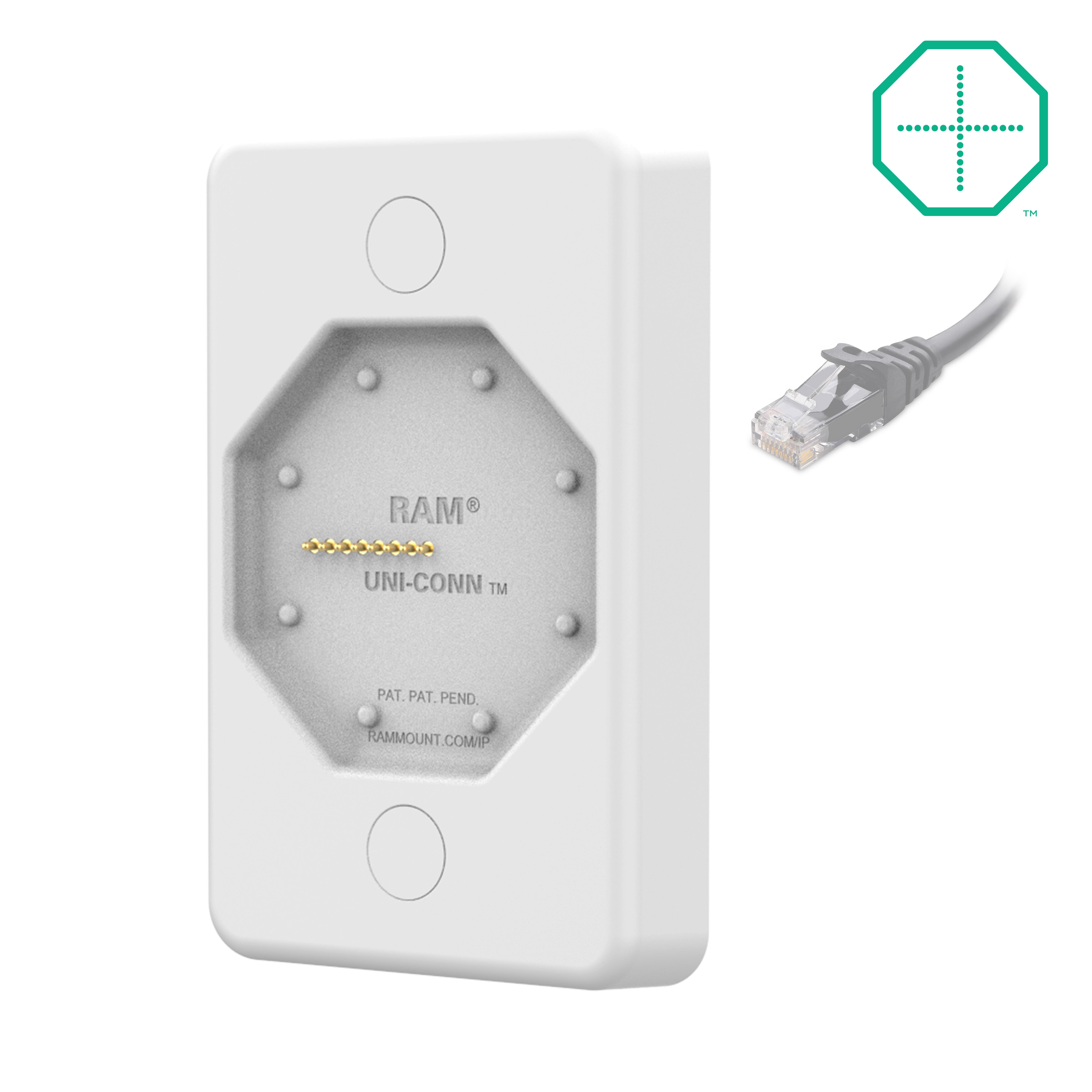 GDS® Uni-Conn™ Powered wanddock met PoE - Grijs