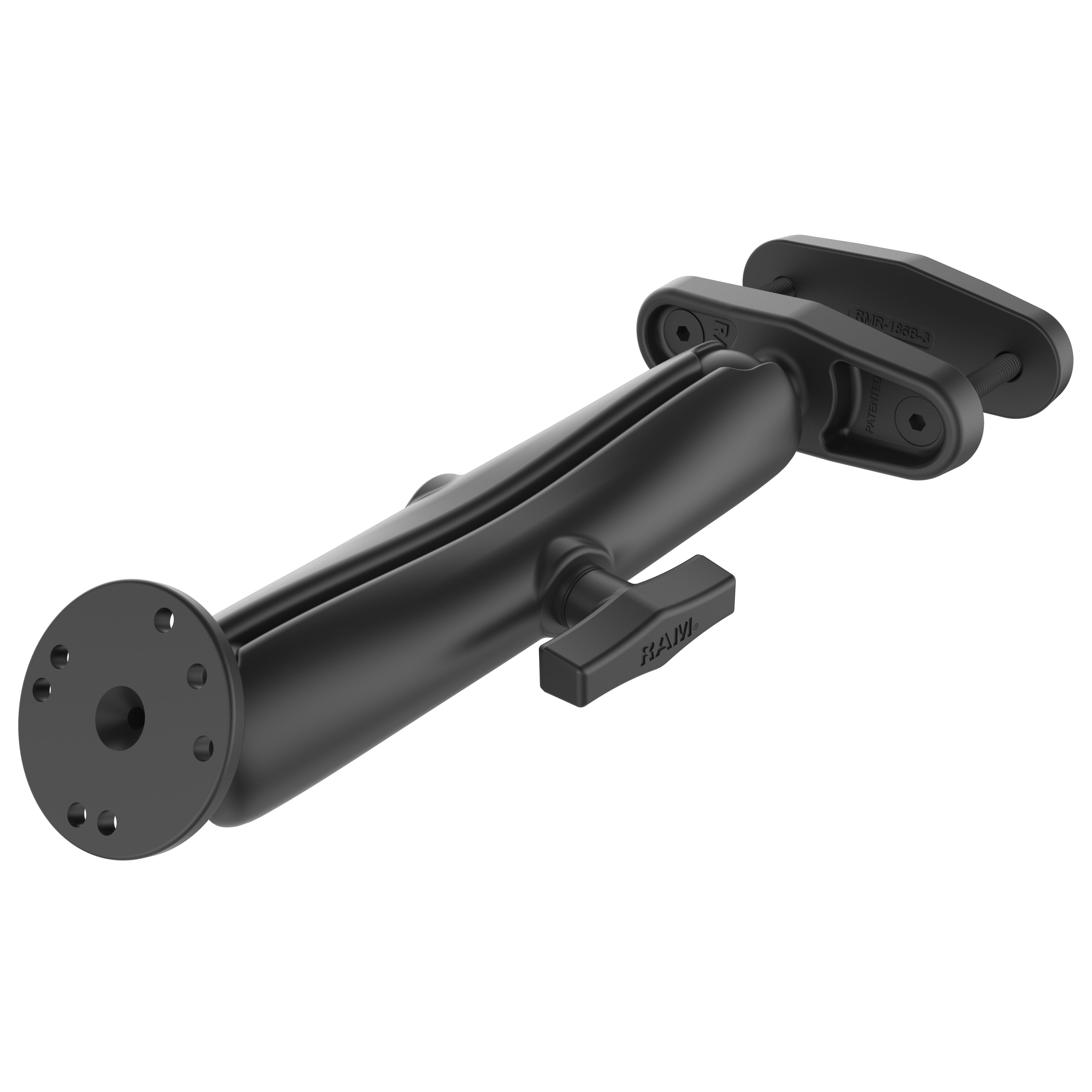 RAM® 3" firkantet stolpeklemmeholder med rund AMPS-plade – lang arm