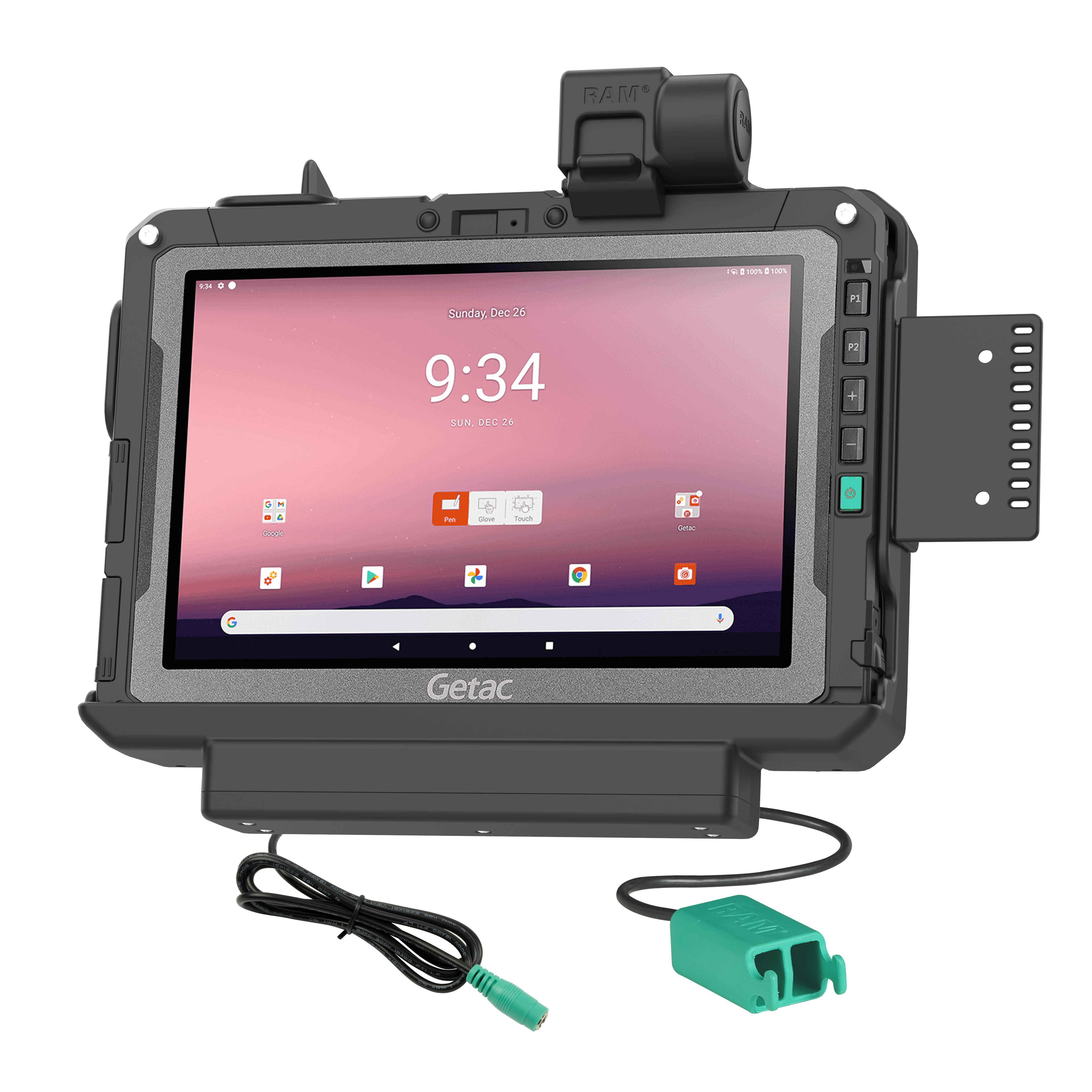 RAM® Power + Dual USB Data Dock per Getac ZX10