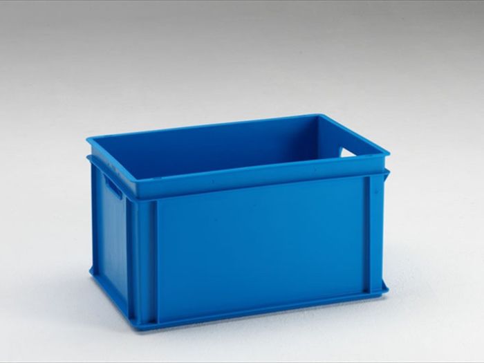 Euronorm stapelbak, Normbox, 600x400x325 mm, 60 liter 2 grepen blauw