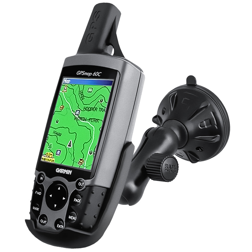 RAM® Twist-Lock™ low-profile zuignaphouder voor Garmin GPS 60 + meer